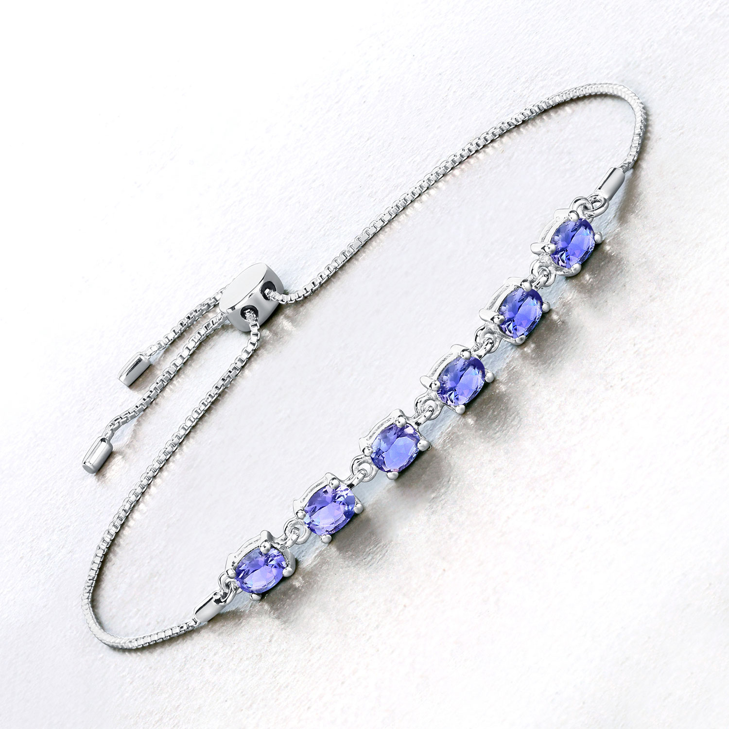 1.98 Carat Genuine Tanzanite .925 Sterling Silver Bracelet 1.98 C.T.W Sterling Silver - view 4
