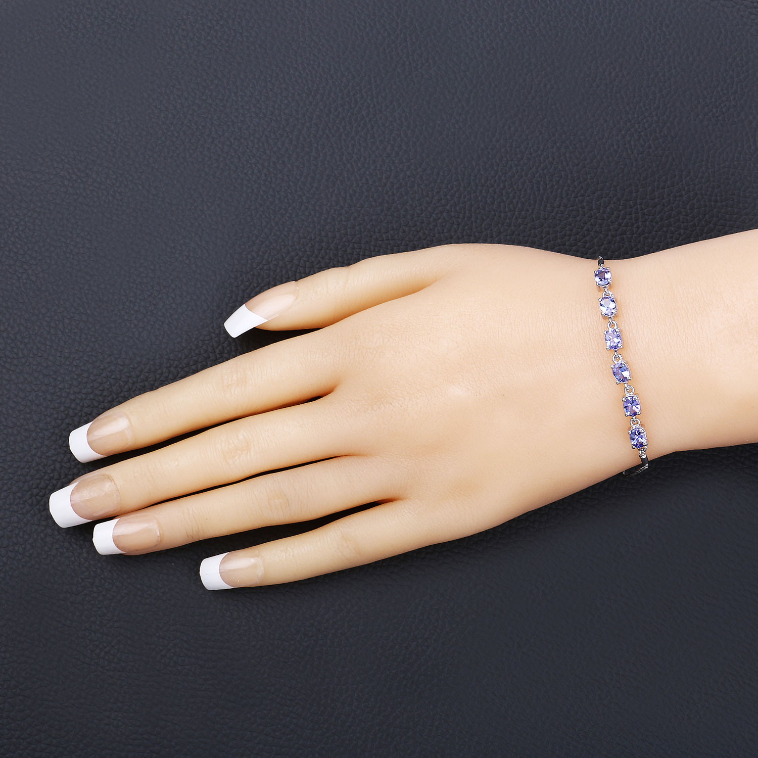 1.98 Carat Genuine Tanzanite .925 Sterling Silver Bracelet 1.98 C.T.W Sterling Silver - view 3