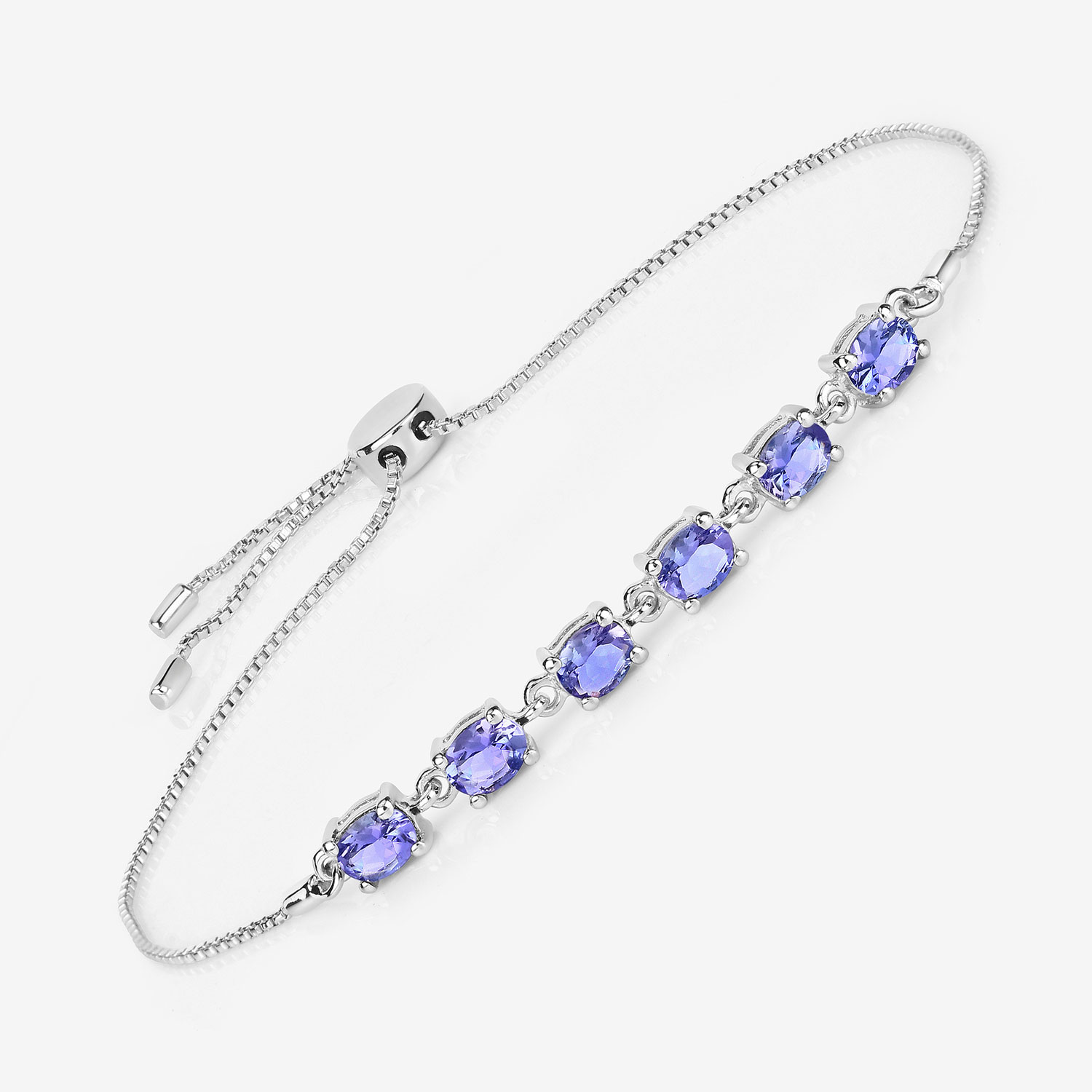 1.98 Carat Genuine Tanzanite .925 Sterling Silver Bracelet 1.98 C.T.W Sterling Silver - view 8