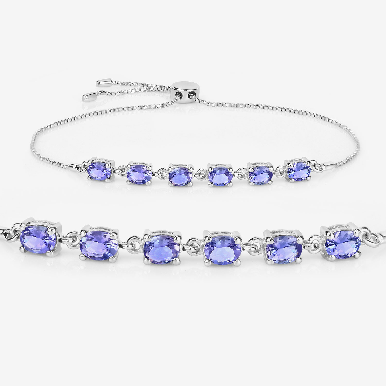 1.98 Carat Genuine Tanzanite .925 Sterling Silver Bracelet 1.98 C.T.W Sterling Silver - view 5