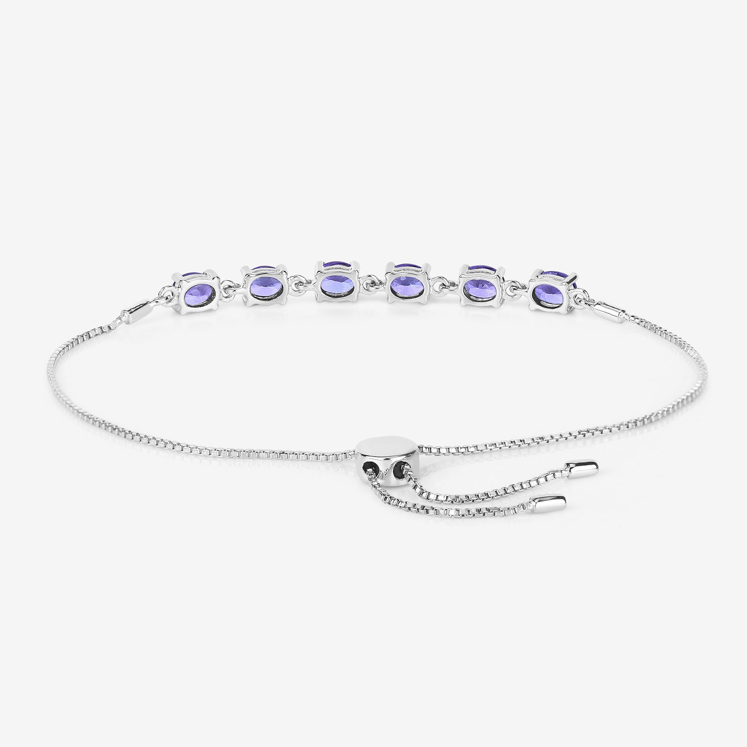 1.98 Carat Genuine Tanzanite .925 Sterling Silver Bracelet 1.98 C.T.W Sterling Silver - view 6