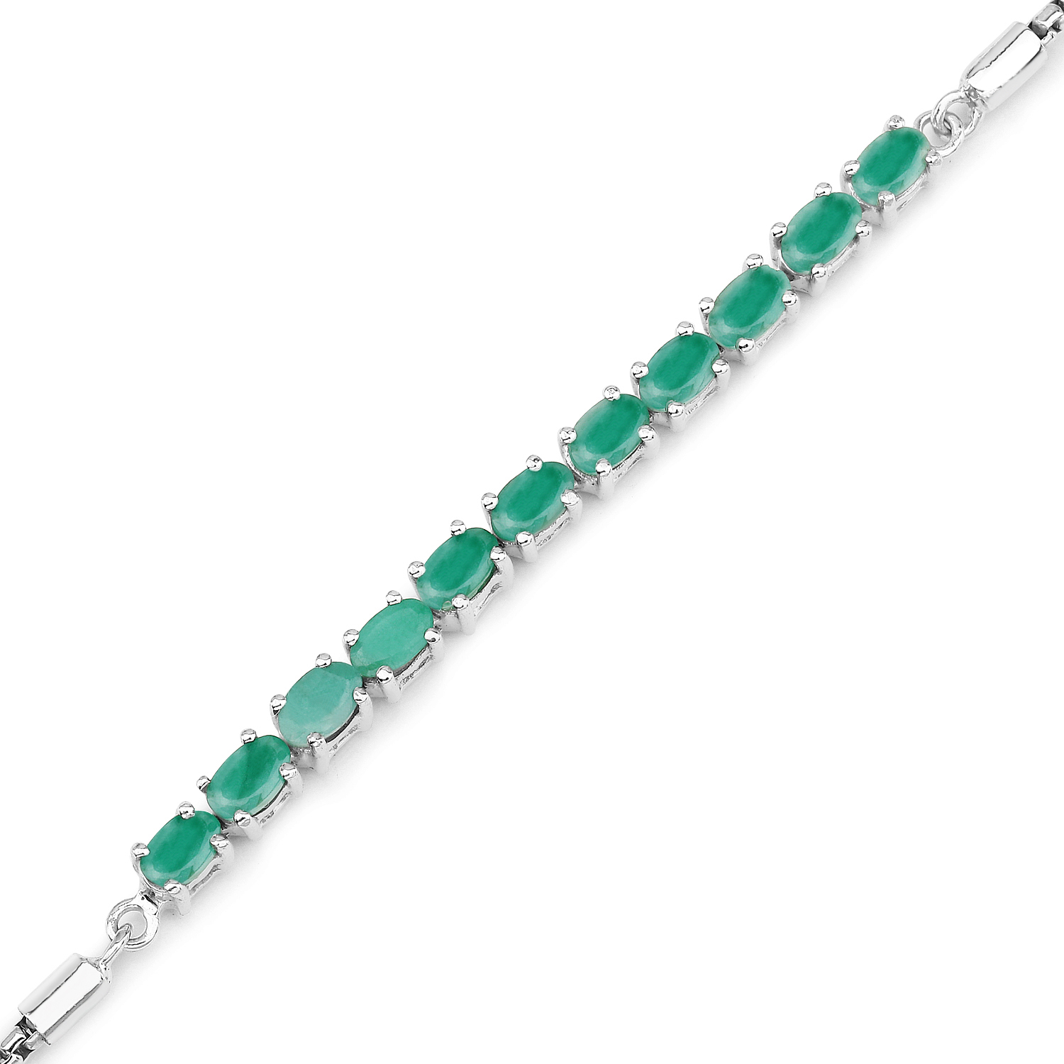 2.20 Carat Genuine Emerald Sterling Silver Bracelet 2.20 C.T.W Sterling Silver - view 2