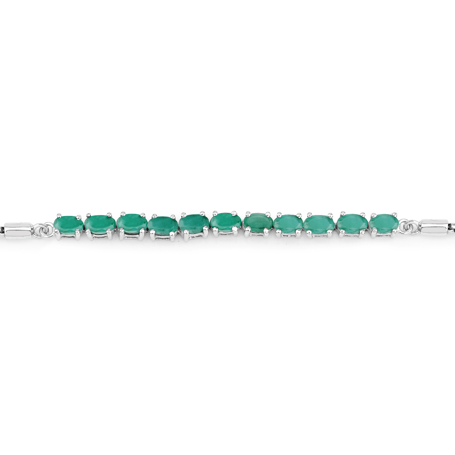 2.20 Carat Genuine Emerald Sterling Silver Bracelet 2.20 C.T.W Sterling Silver - view 3