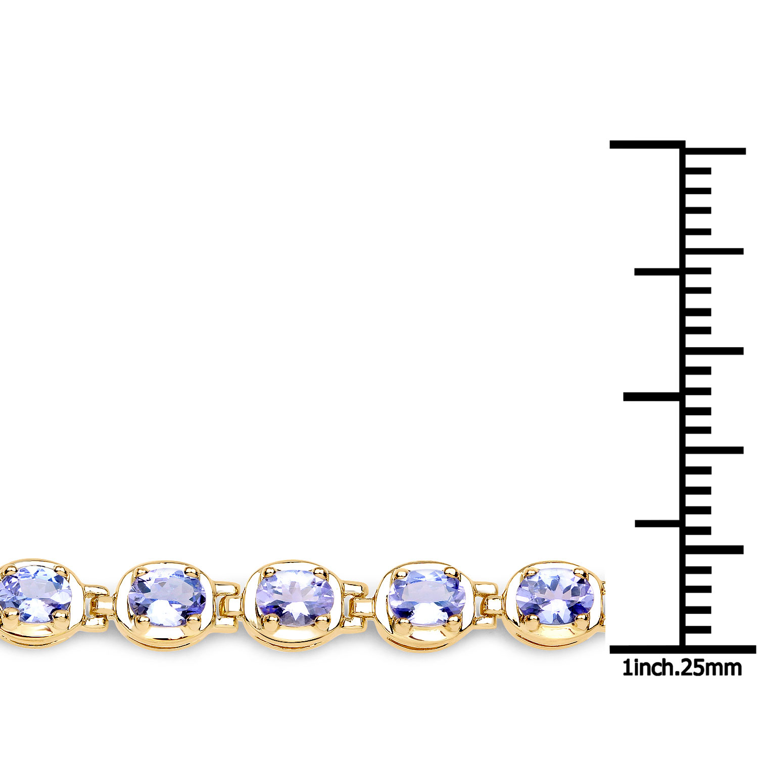 14K Yellow Gold Plated 4.59 Carat Genuine Tanzanite .925 Sterling Silver Bracelet Unknown Friendly Weight Sterling Silver - view 2
