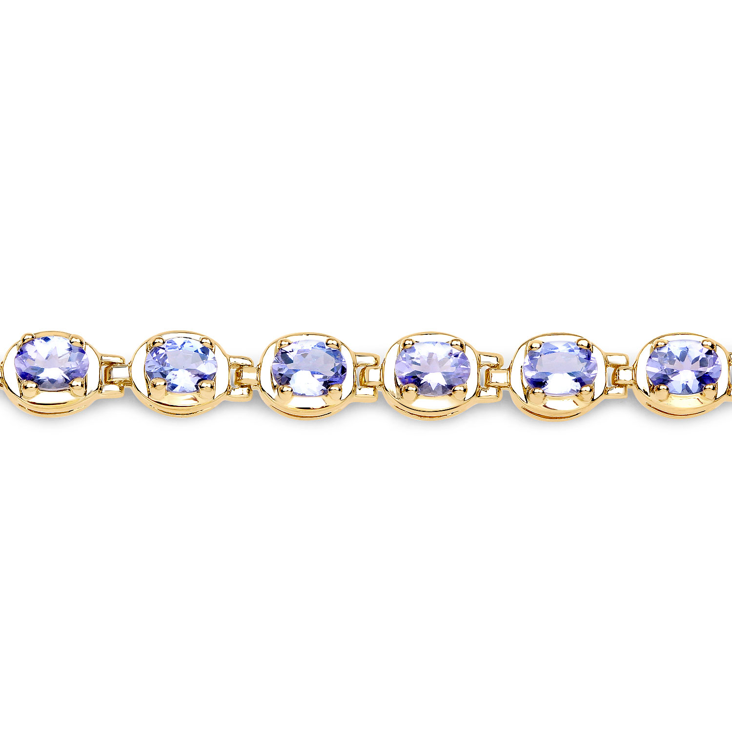 14K Yellow Gold Plated 4.59 Carat Genuine Tanzanite .925 Sterling Silver Bracelet Unknown Friendly Weight Sterling Silver - view 3