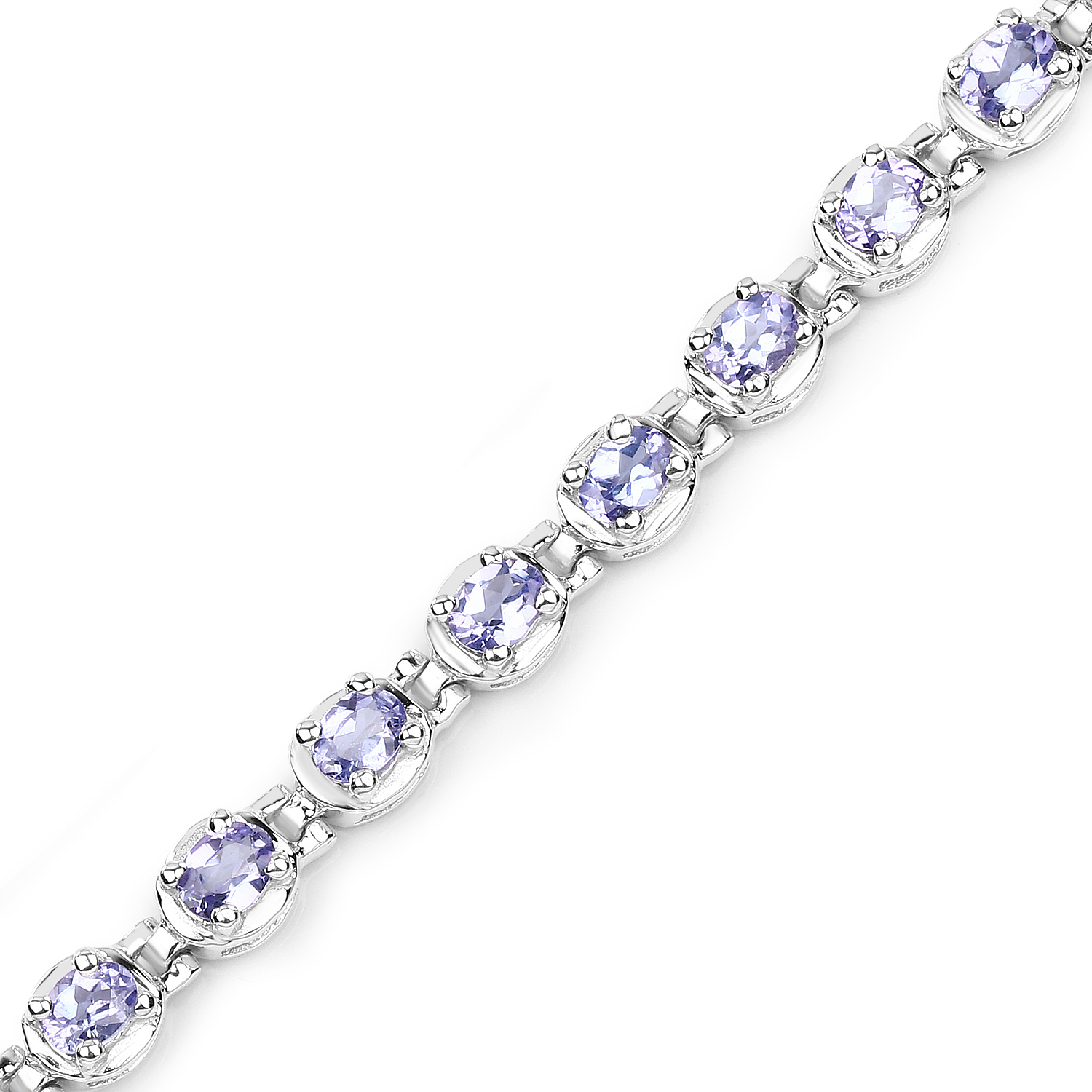 4.59 Carat Genuine Tanzanite .925 Sterling Silver Bracelet 4.59 C.T.W Sterling Silver - view 2