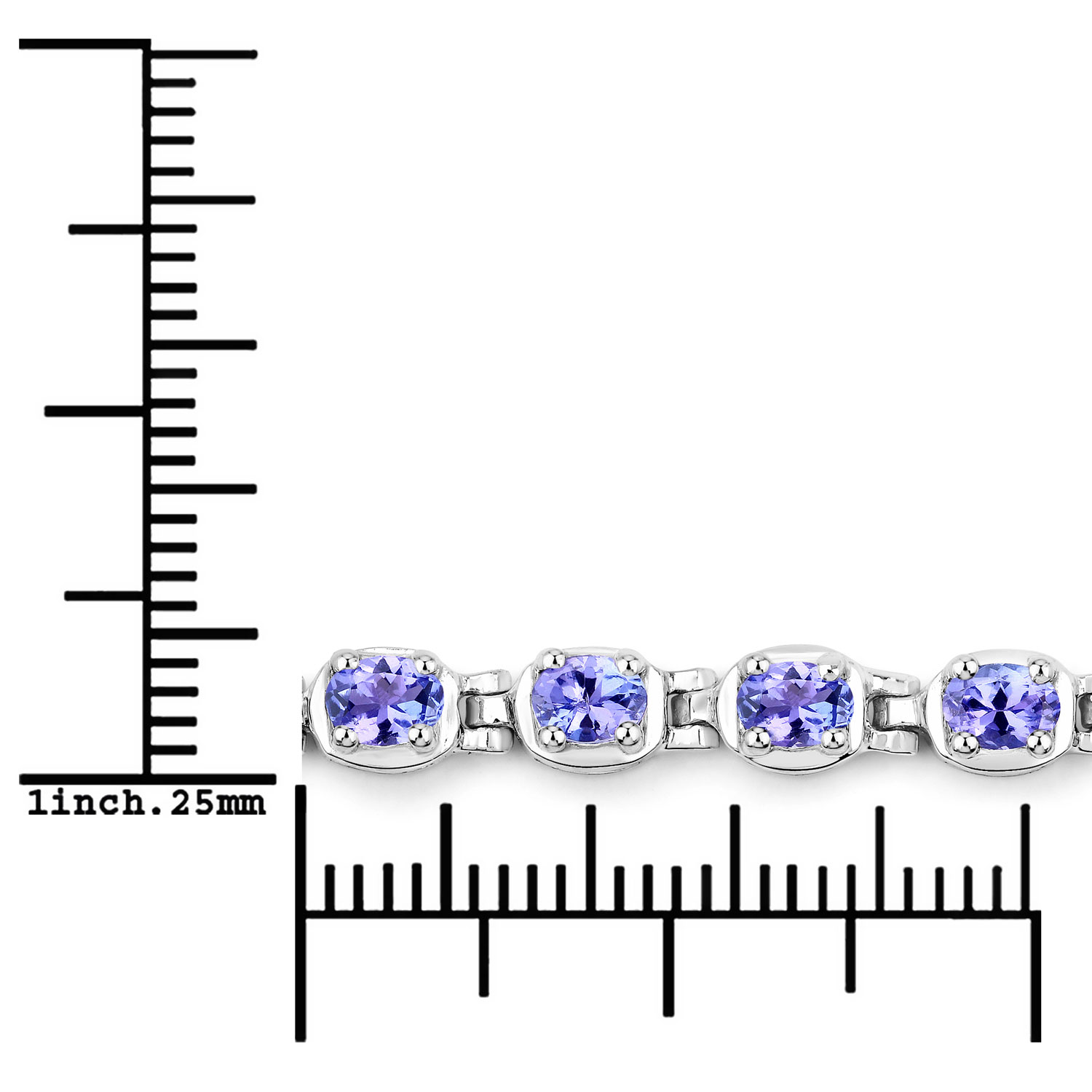4.59 Carat Genuine Tanzanite .925 Sterling Silver Bracelet 4.59 C.T.W Sterling Silver - view 4