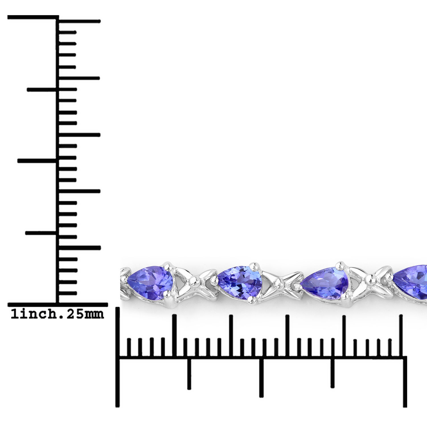 3.08 Carat Genuine Tanzanite .925 Sterling Silver Bracelet 3.08 C.T.W Sterling Silver - view 3