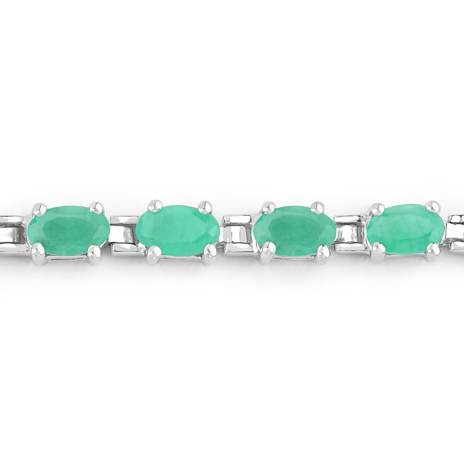 4.80 Carat Genuine Emerald .925 Sterling Silver Bracelet 2.20 C.T.W Sterling Silver - view 3