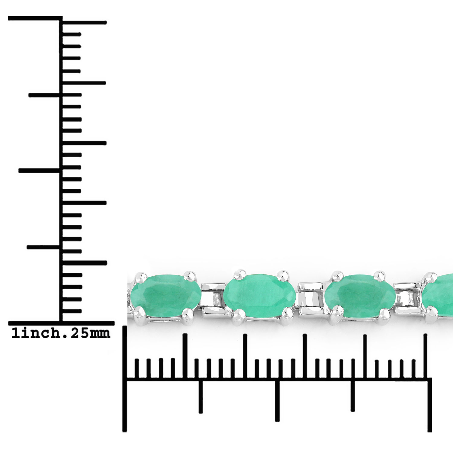 4.80 Carat Genuine Emerald .925 Sterling Silver Bracelet 2.20 C.T.W Sterling Silver - view 5
