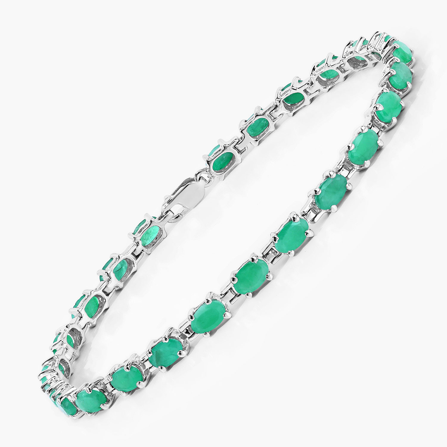4.80 Carat Genuine Emerald .925 Sterling Silver Bracelet 2.20 C.T.W Sterling Silver - view 9