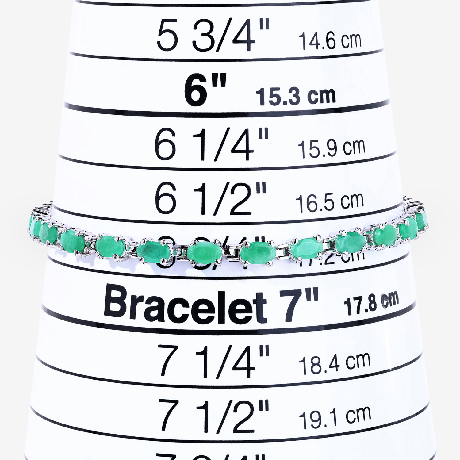 4.80 Carat Genuine Emerald .925 Sterling Silver Bracelet 2.20 C.T.W Sterling Silver - view 6