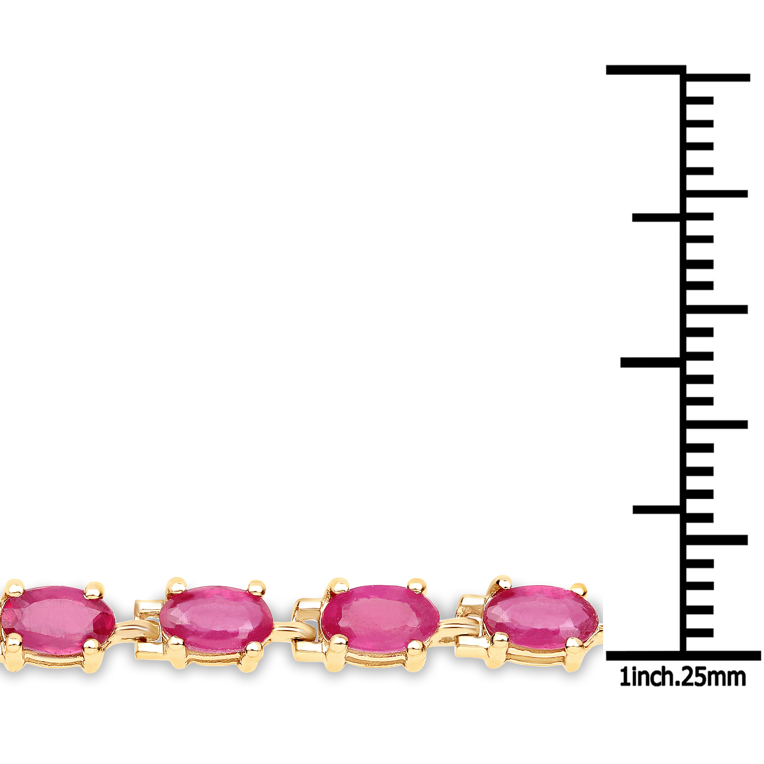 14K Yellow Gold Plated 7.00 Carat Glass Filled Ruby .925 Sterling Silver Bracelet Unknown Friendly Weight Sterling Silver - view 3