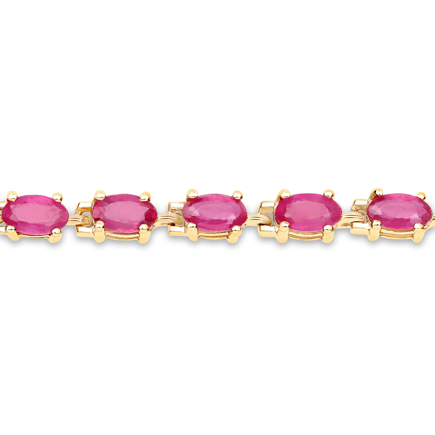 14K Yellow Gold Plated 7.00 Carat Glass Filled Ruby .925 Sterling Silver Bracelet Unknown Friendly Weight Sterling Silver - view 2