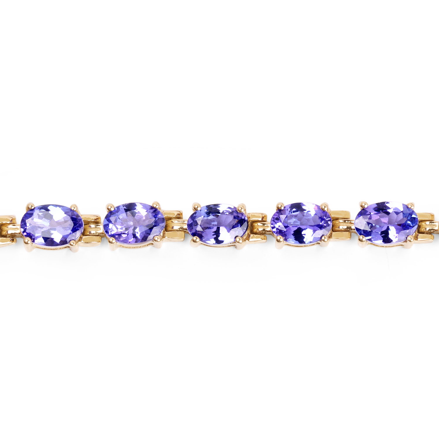 14K Yellow Gold Plated 9.68 Carat Genuine Tanzanite .925 Sterling Silver Bracelet Unknown Friendly Weight Sterling Silver - view 2