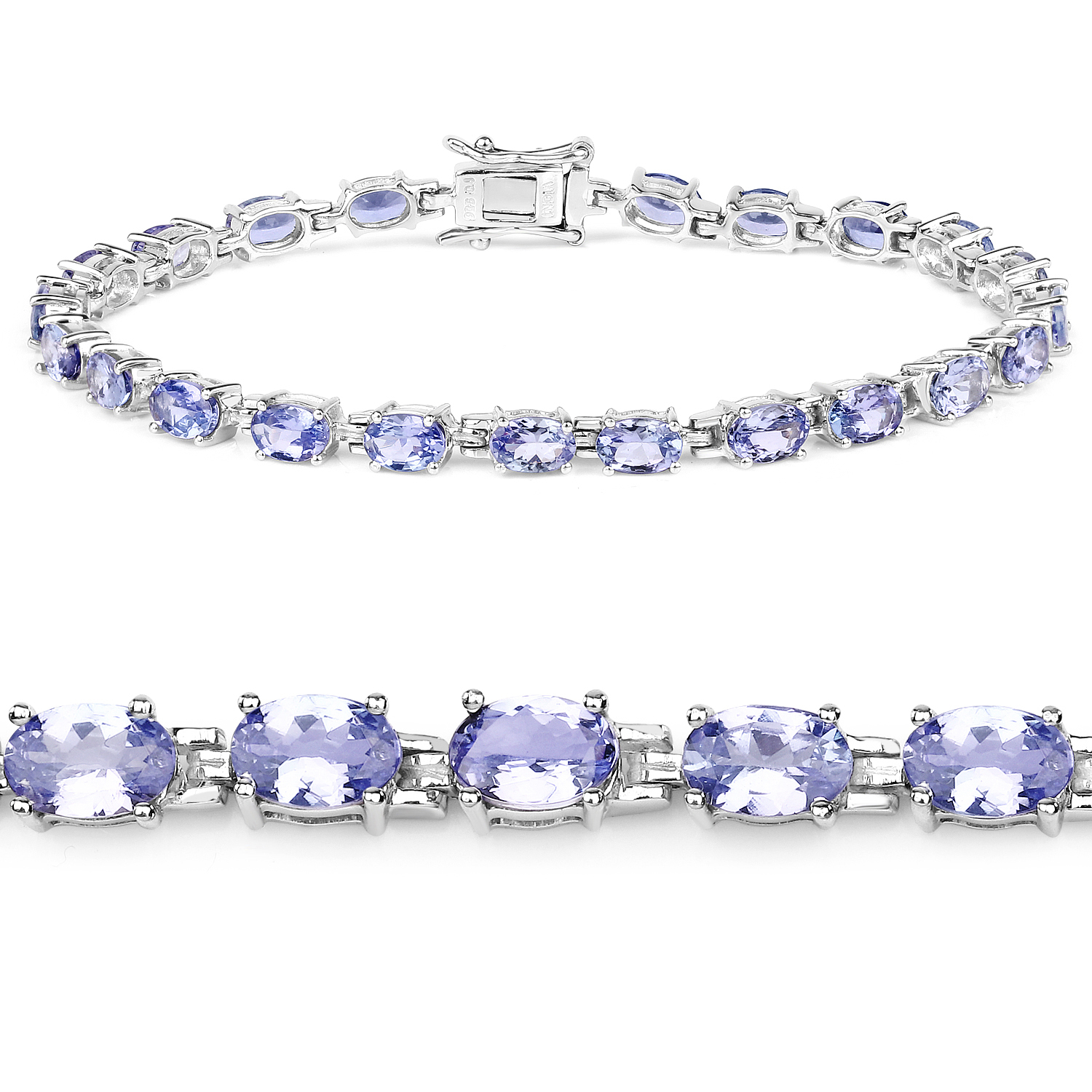 9.68 Carat Genuine Tanzanite .925 Sterling Silver Bracelet 9.68 C.T.W Sterling Silver - view 4