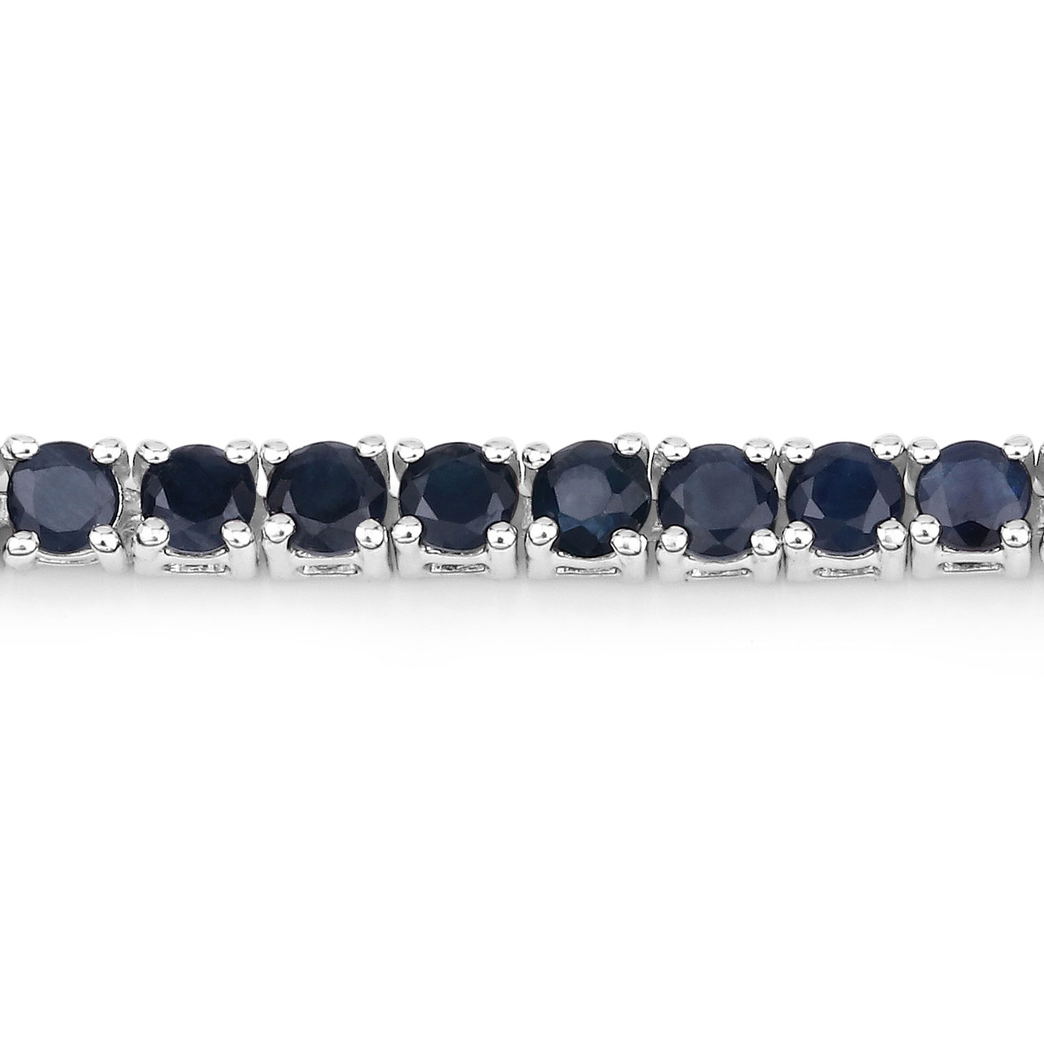 2.41 Carat Genuine Blue Sapphire and White Zircon .925 Sterling Silver Bracelet 2.41 C.T.W Sterling Silver - view 3