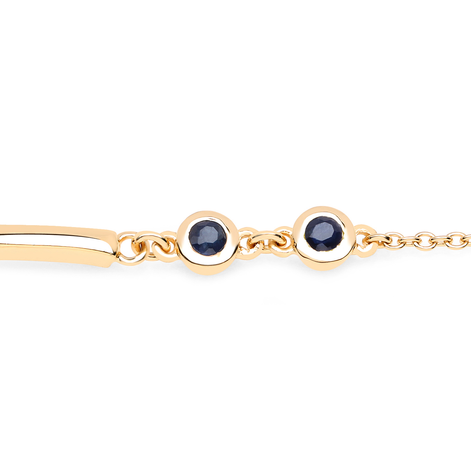 18K Yellow Gold Plated 0.24 Carat Genuine Blue Sapphire .925 Sterling Silver Bracelet Unknown Friendly Weight Sterling Silver - view 2