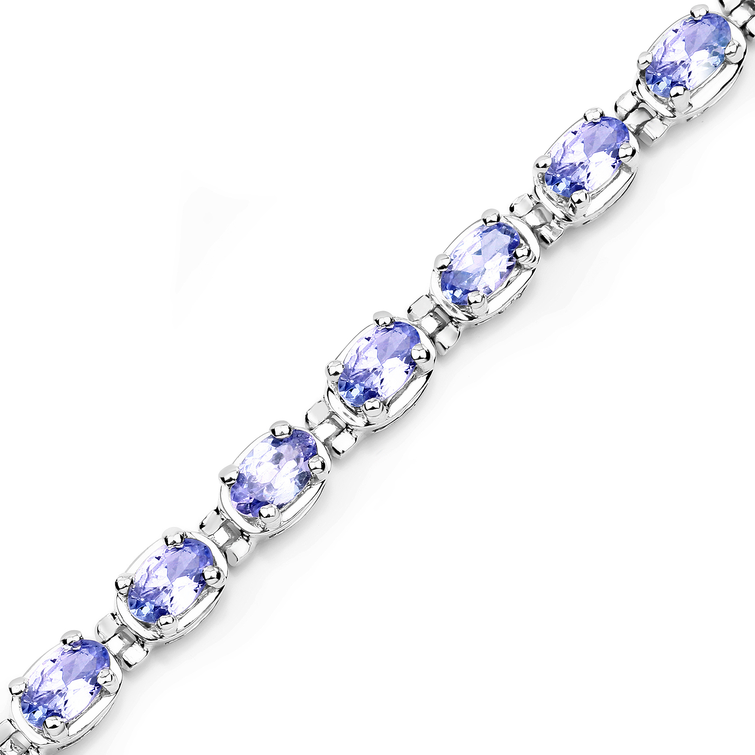 6.00 Carat Genuine Tanzanite .925 Sterling Silver Bracelet 6.00 C.T.W Sterling Silver - view 2