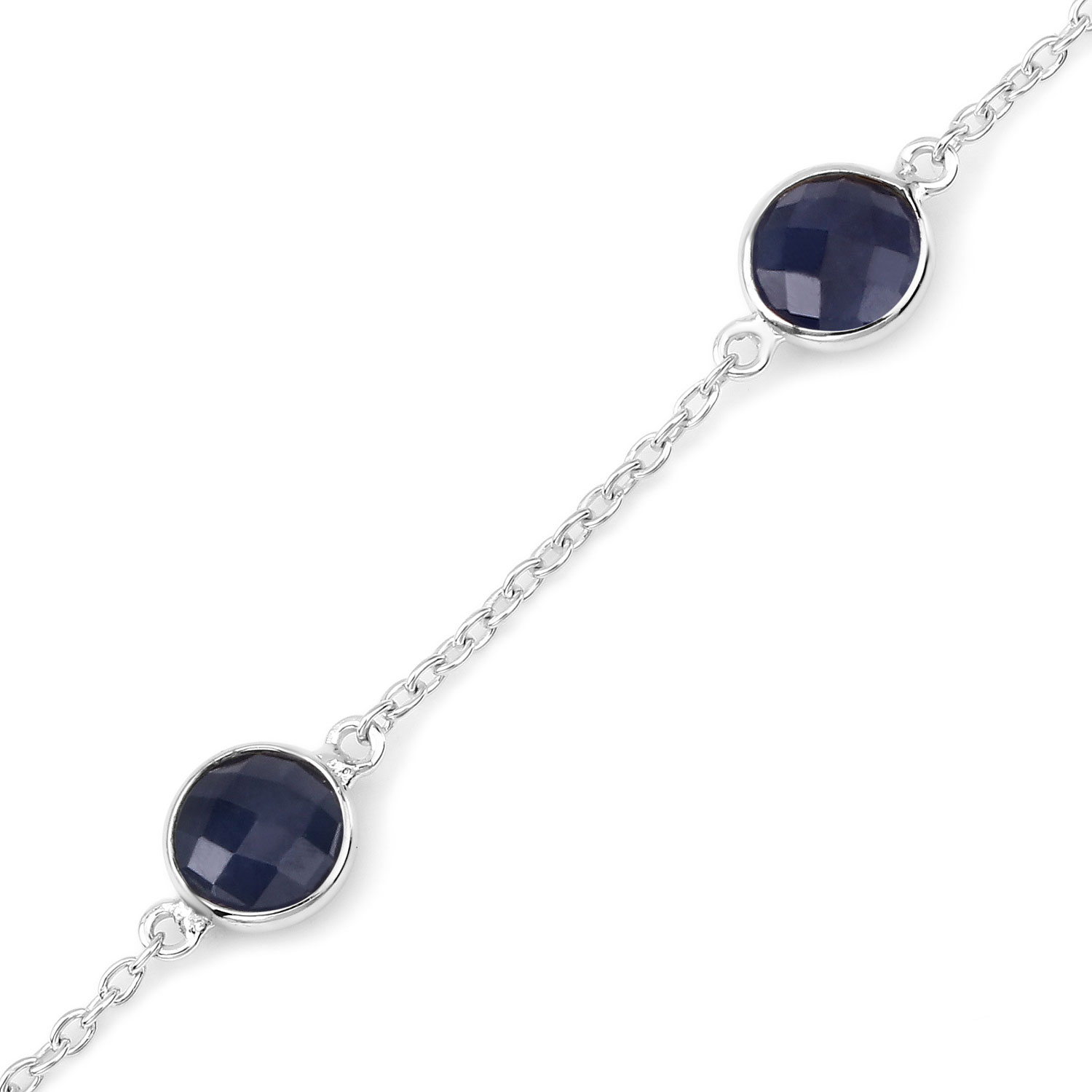 5.00 Carat Genuine Blue Sapphire .925 Sterling Silver Bracelet 5.00 C.T.W Sterling Silver - view 2