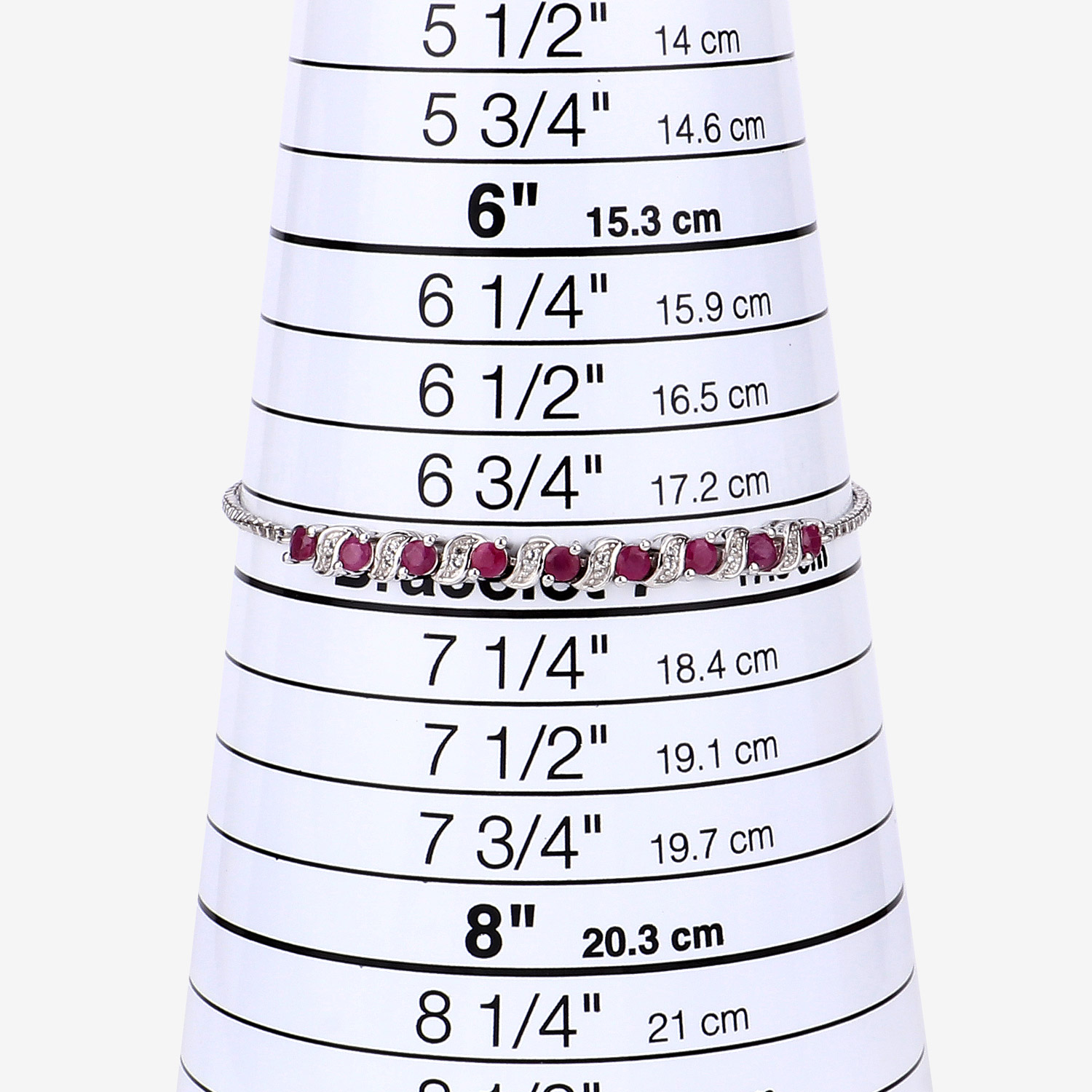 1.25 Carat Genuine Ruby and White Topaz .925 Sterling Silver Bracelet 1.25 C.T.W Sterling Silver - view 6