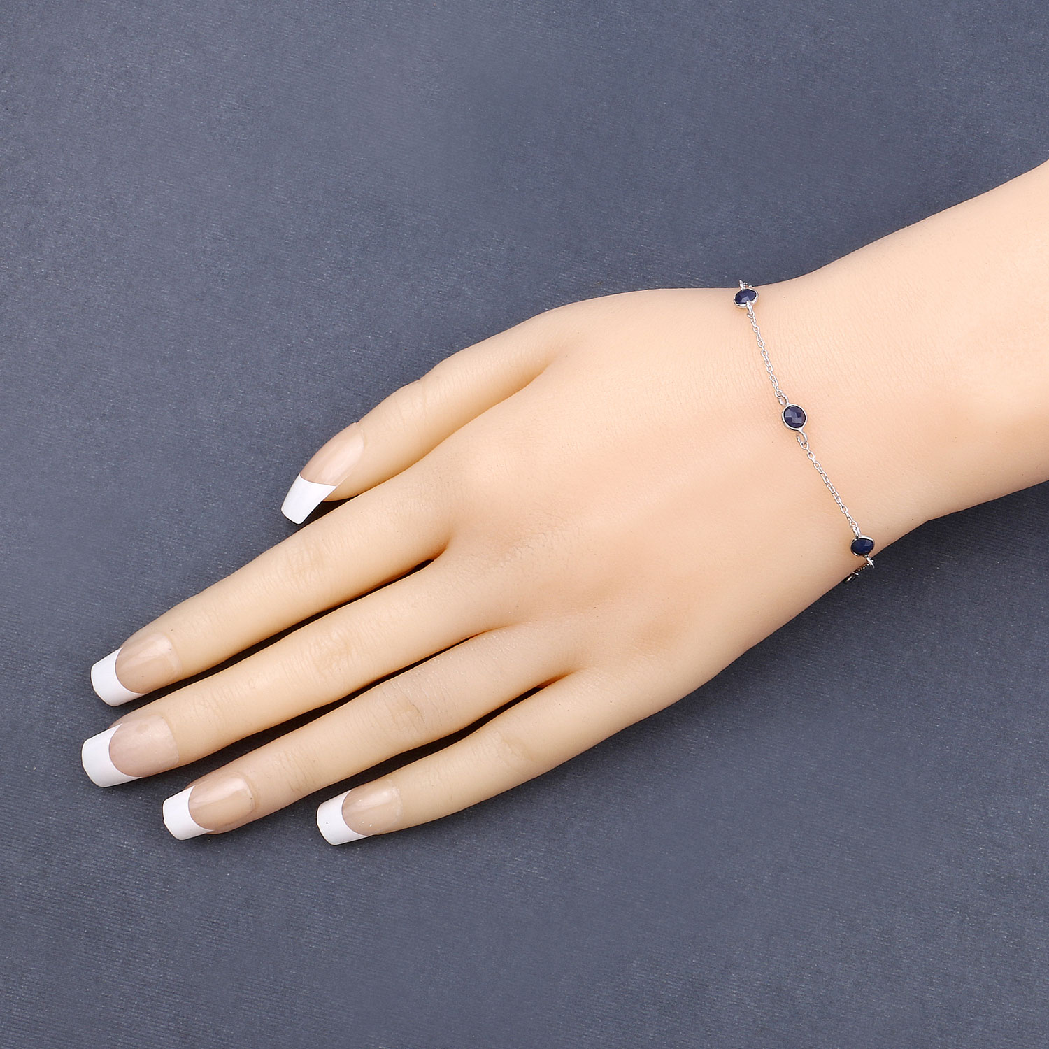 1.50 Carat Genuine Blue Sapphire .925 Sterling Silver Bracelet 1.50 C.T.W Sterling Silver - view 3
