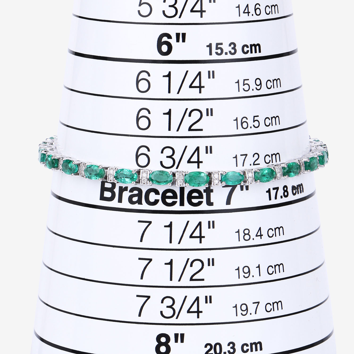 4.98 Carat Genuine Zambian Emerald and White Diamond 14K White Gold Bracelet 2.20 C.T.W 14K white gold - view 4