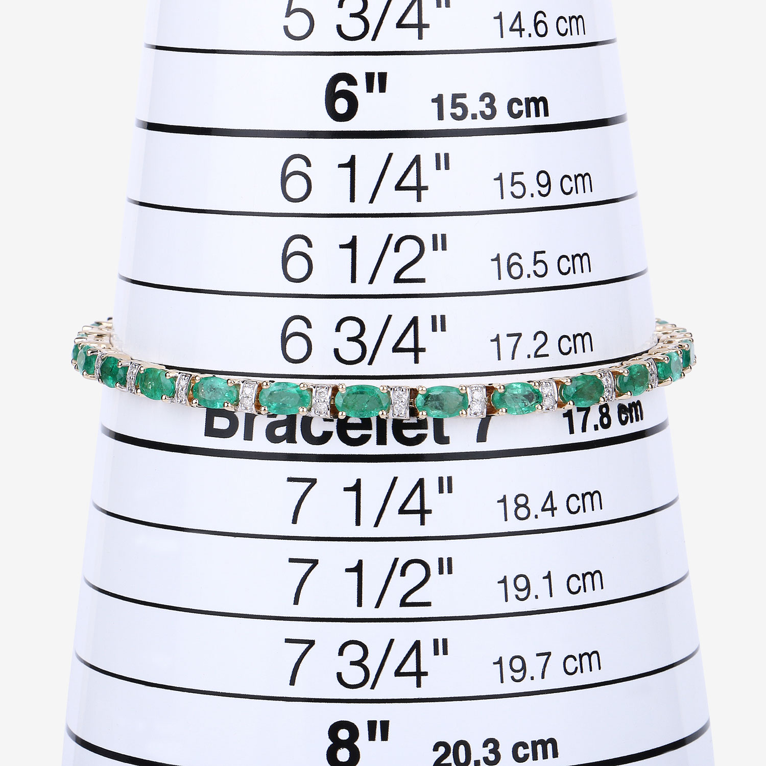 4.98 Carat Genuine Zambian Emerald and White Diamond 14K Yellow Gold Bracelet 2.20 C.T.W 14K yellow gold - view 5