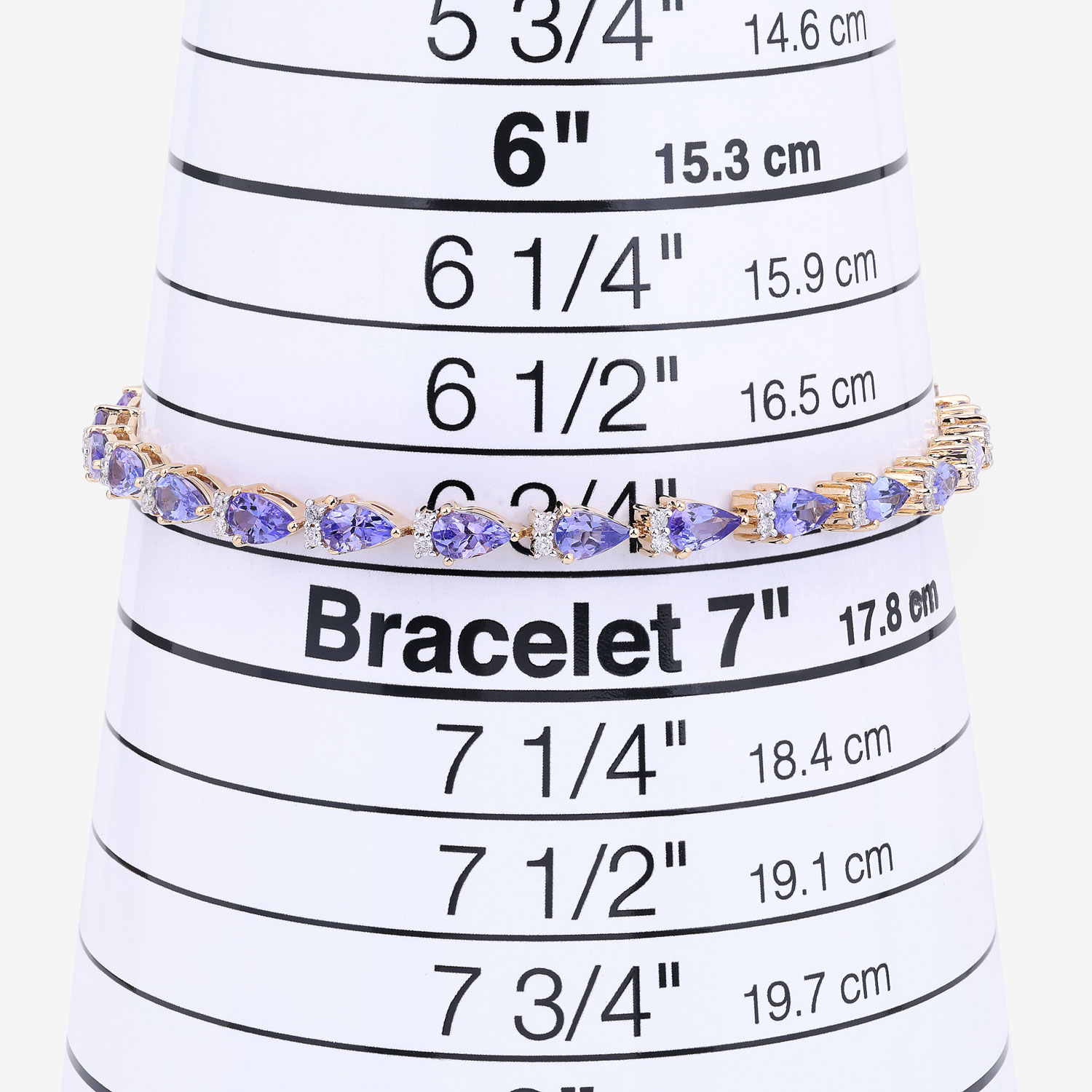 5.65 Carat Genuine Tanzanite and White Diamond 14K Yellow Gold Bracelet 5.65 C.T.W 14K yellow or white gold - view 5