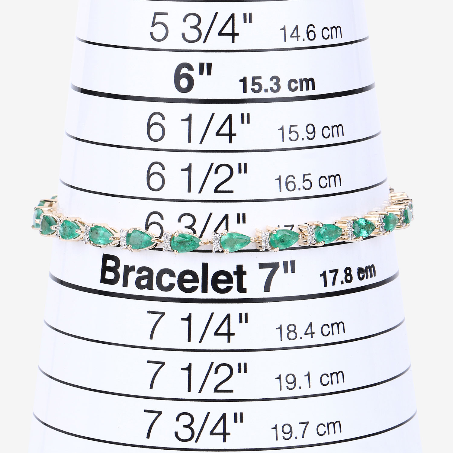 4.65 Carat Genuine Zambian Emerald and White Diamond 14K Yellow Gold Bracelet 2.20 C.T.W 14K yellow gold - view 5