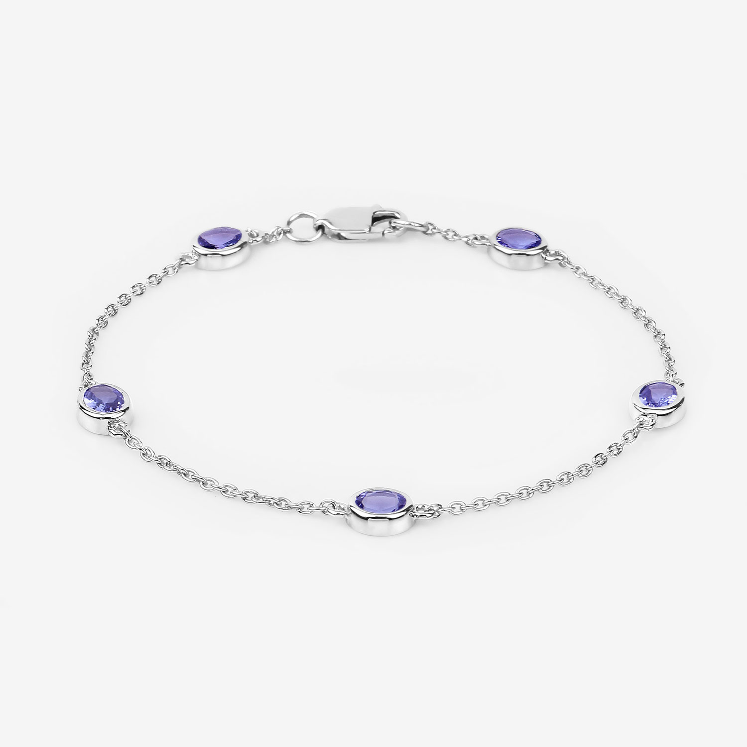 1.65 Carat Genuine Tanzanite .925 Sterling Silver Bracelet 1.65 C.T.W Sterling Silver - view 4