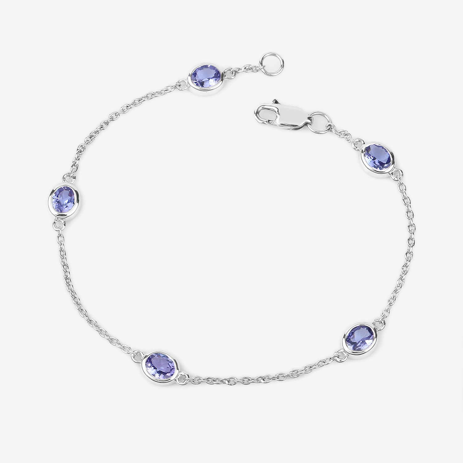 1.65 Carat Genuine Tanzanite .925 Sterling Silver Bracelet 1.65 C.T.W Sterling Silver - view 2