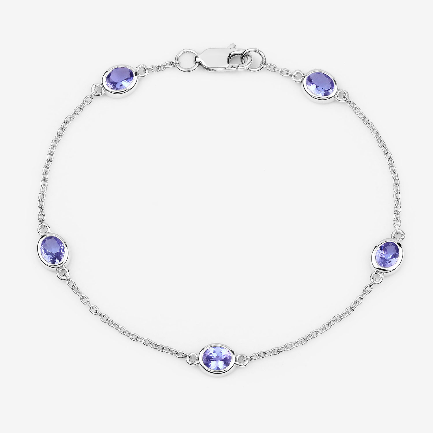 1.65 Carat Genuine Tanzanite .925 Sterling Silver Bracelet 1.65 C.T.W Sterling Silver - view 7