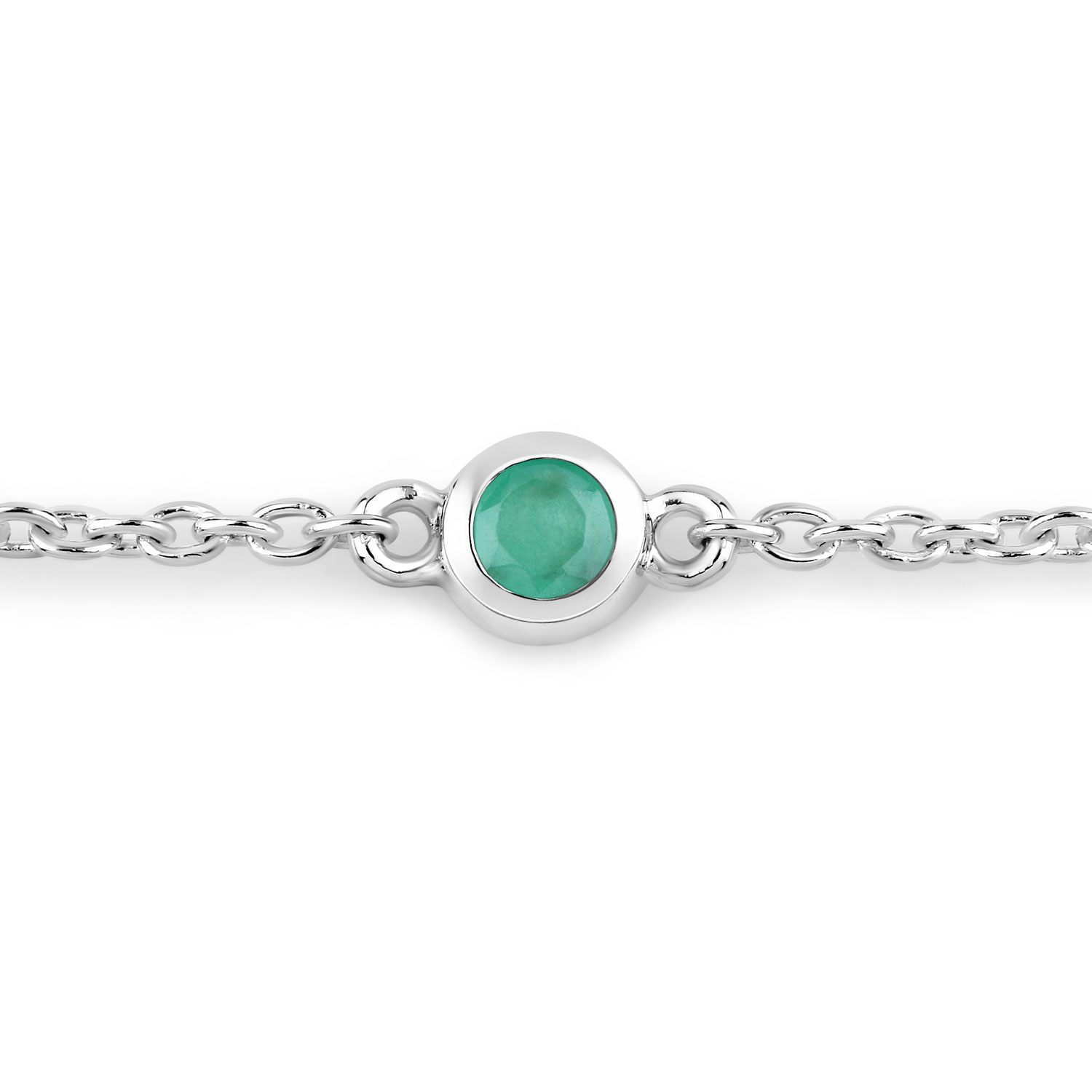 0.50 Carat Genuine Emerald .925 Sterling Silver Bracelet 2.20 C.T.W Sterling Silver - view 2