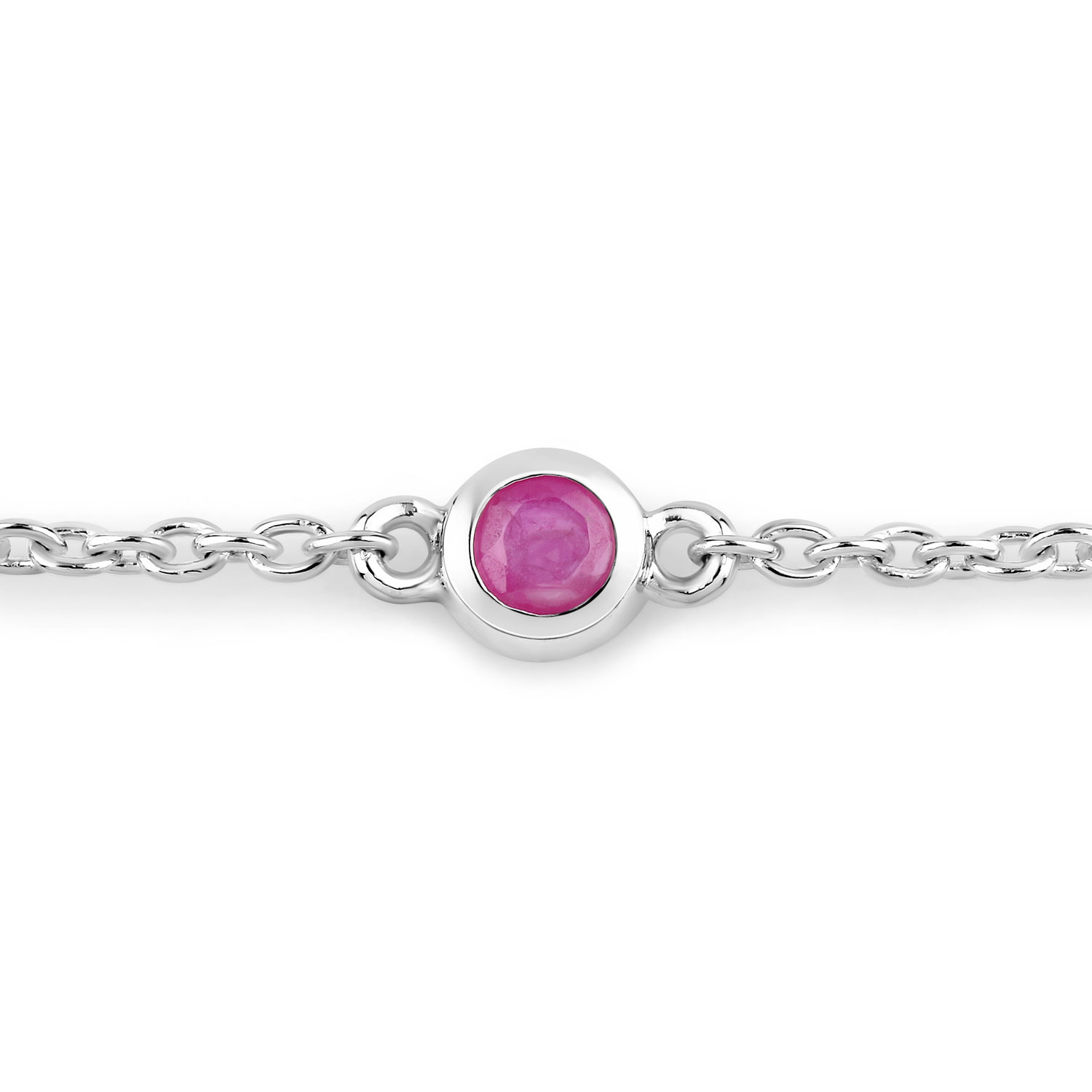 0.65 Carat Genuine Ruby .925 Sterling Silver Bracelet 0.65 C.T.W Sterling Silver - view 3