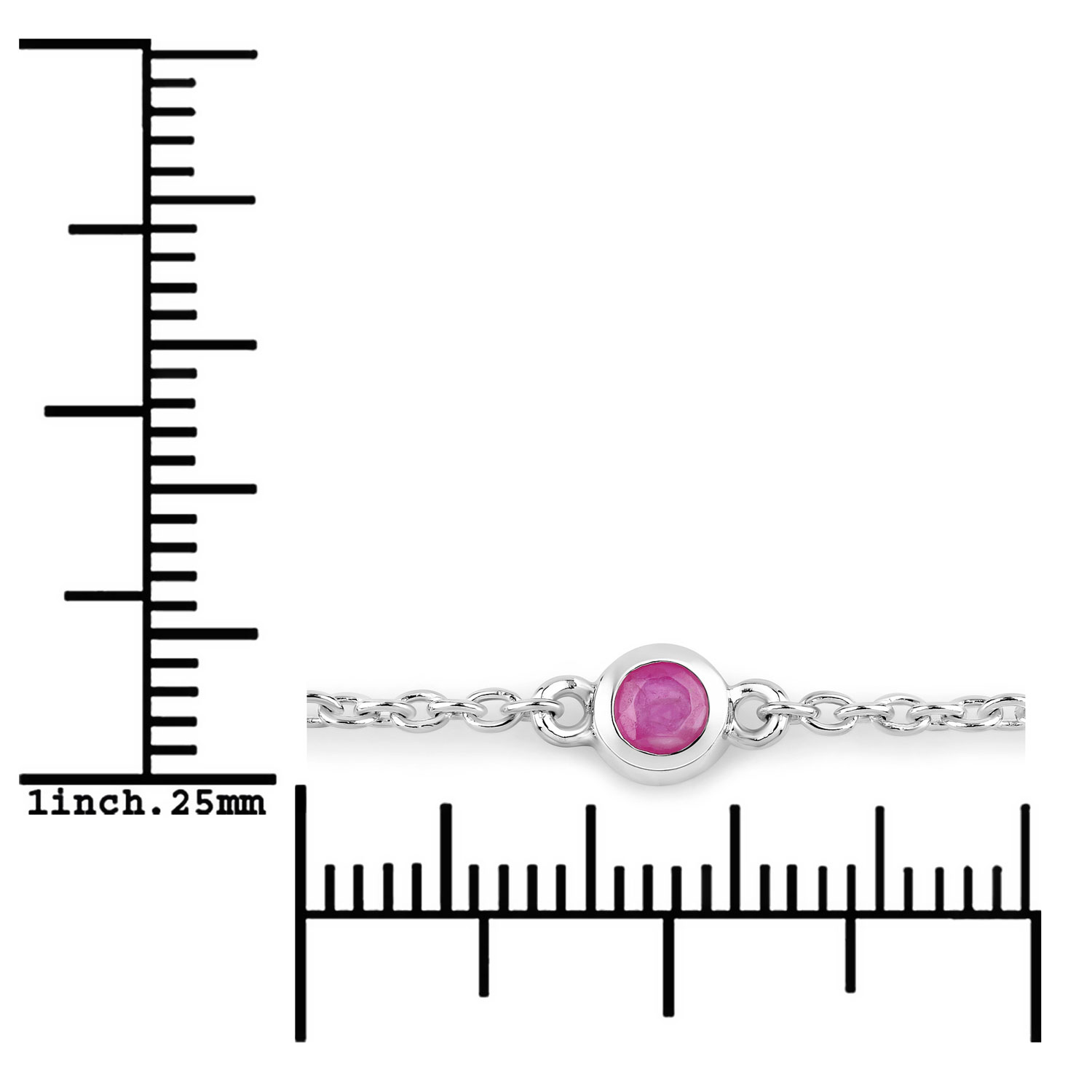 0.65 Carat Genuine Ruby .925 Sterling Silver Bracelet 0.65 C.T.W Sterling Silver - view 5