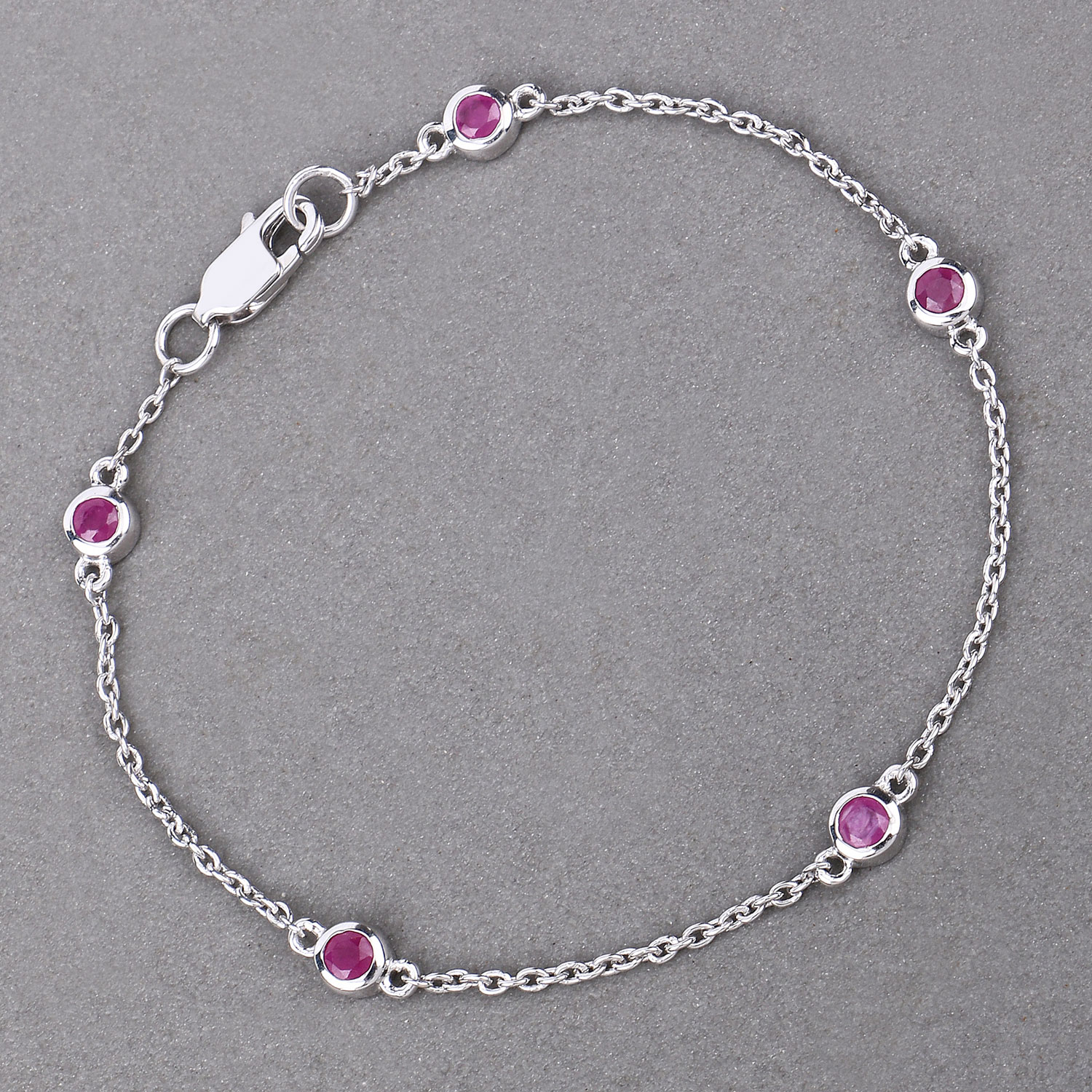 0.65 Carat Genuine Ruby .925 Sterling Silver Bracelet 0.65 C.T.W Sterling Silver - view 8