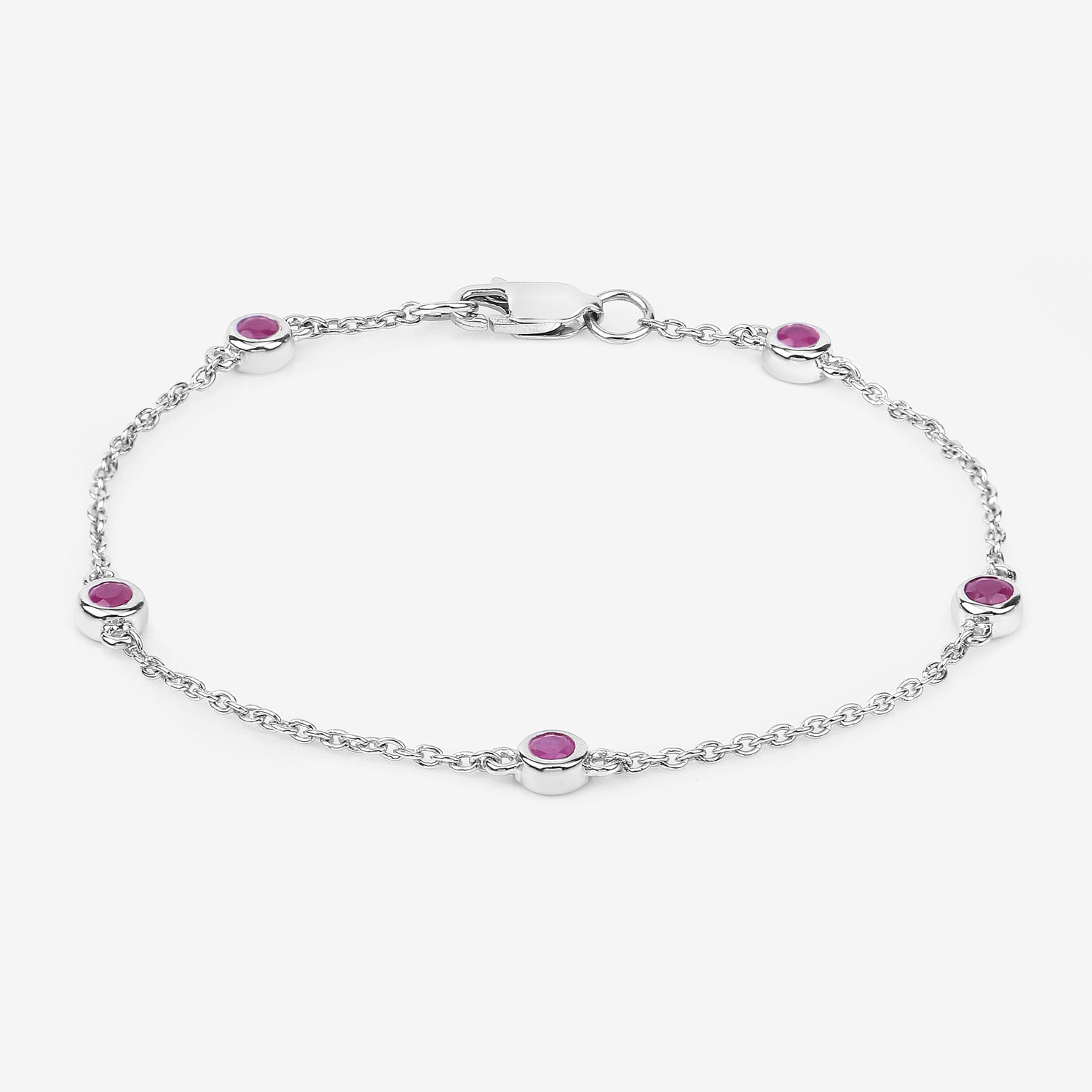0.65 Carat Genuine Ruby .925 Sterling Silver Bracelet 0.65 C.T.W Sterling Silver - view 7