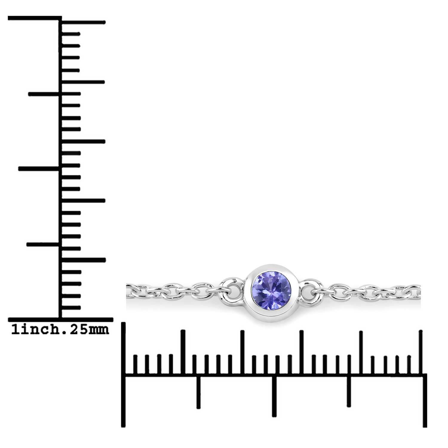 0.50 Carat Genuine Tanzanite .925 Sterling Silver Bracelet 0.50 C.T.W Sterling Silver - view 2