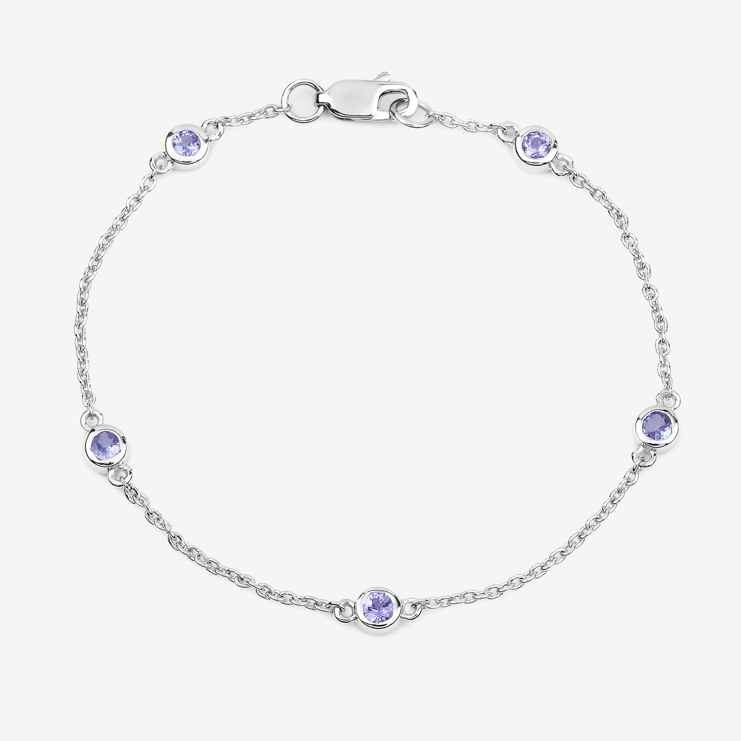 0.50 Carat Genuine Tanzanite .925 Sterling Silver Bracelet 0.50 C.T.W Sterling Silver - view 4