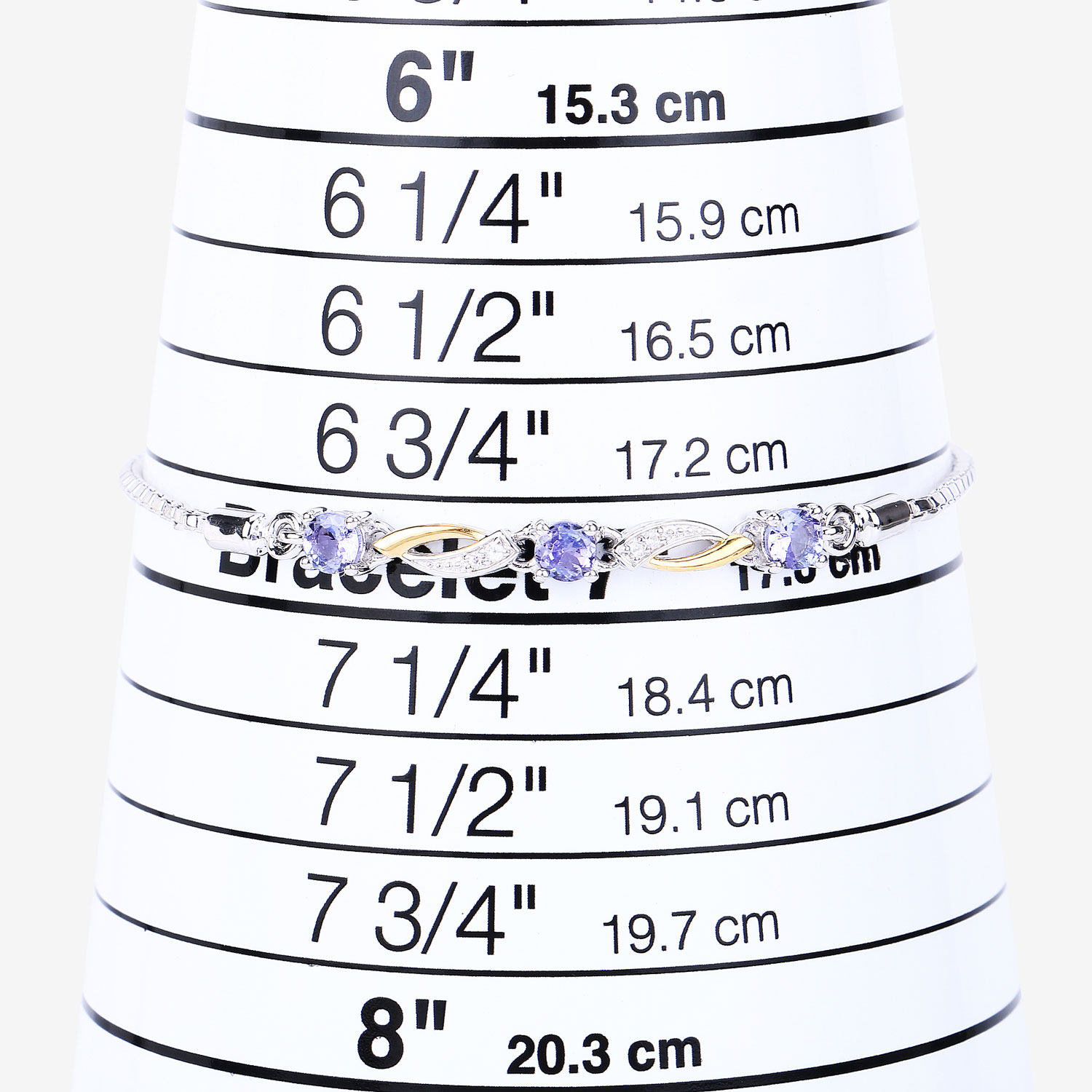 0.77 Carat Genuine Tanzanite and White Sapphire .925 Sterling Silver Bracelet 0.77 C.T.W Sterling Silver - view 2