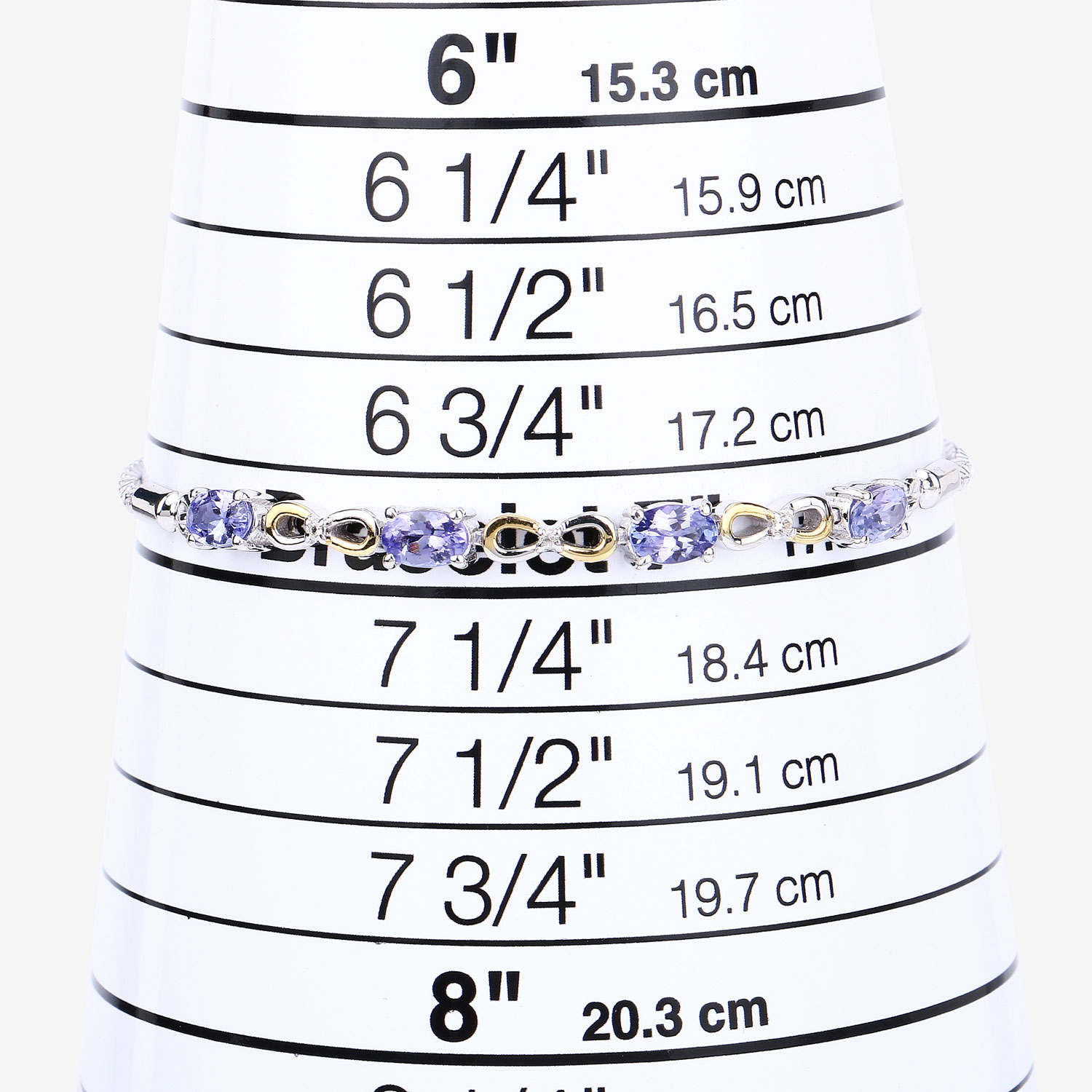 1.81 Carat Genuine Tanzanite and White Topaz .925 Sterling Silver Bracelet 1.81 C.T.W Sterling Silver - view 5