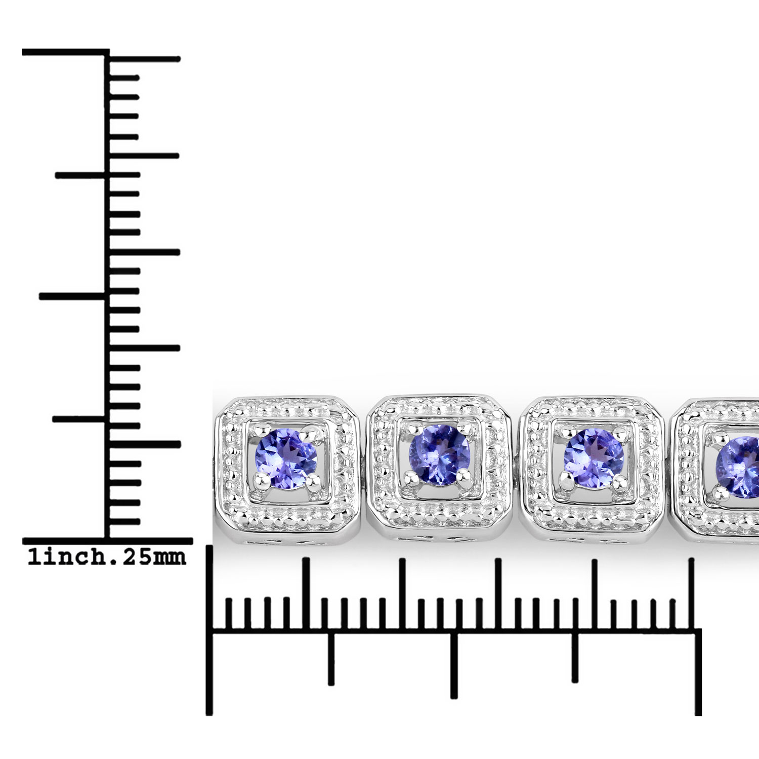 1.10 Carat Genuine Tanzanite .925 Sterling Silver Bracelet 1.10 C.T.W Sterling Silver - view 9