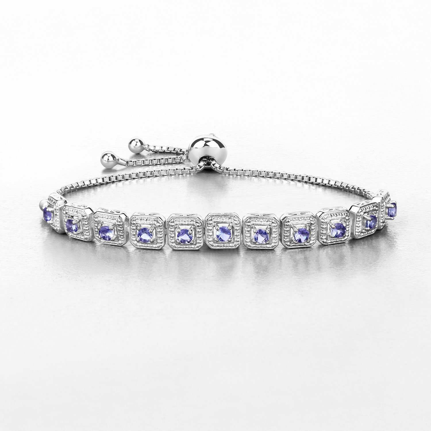 1.10 Carat Genuine Tanzanite .925 Sterling Silver Bracelet 1.10 C.T.W Sterling Silver - view 10