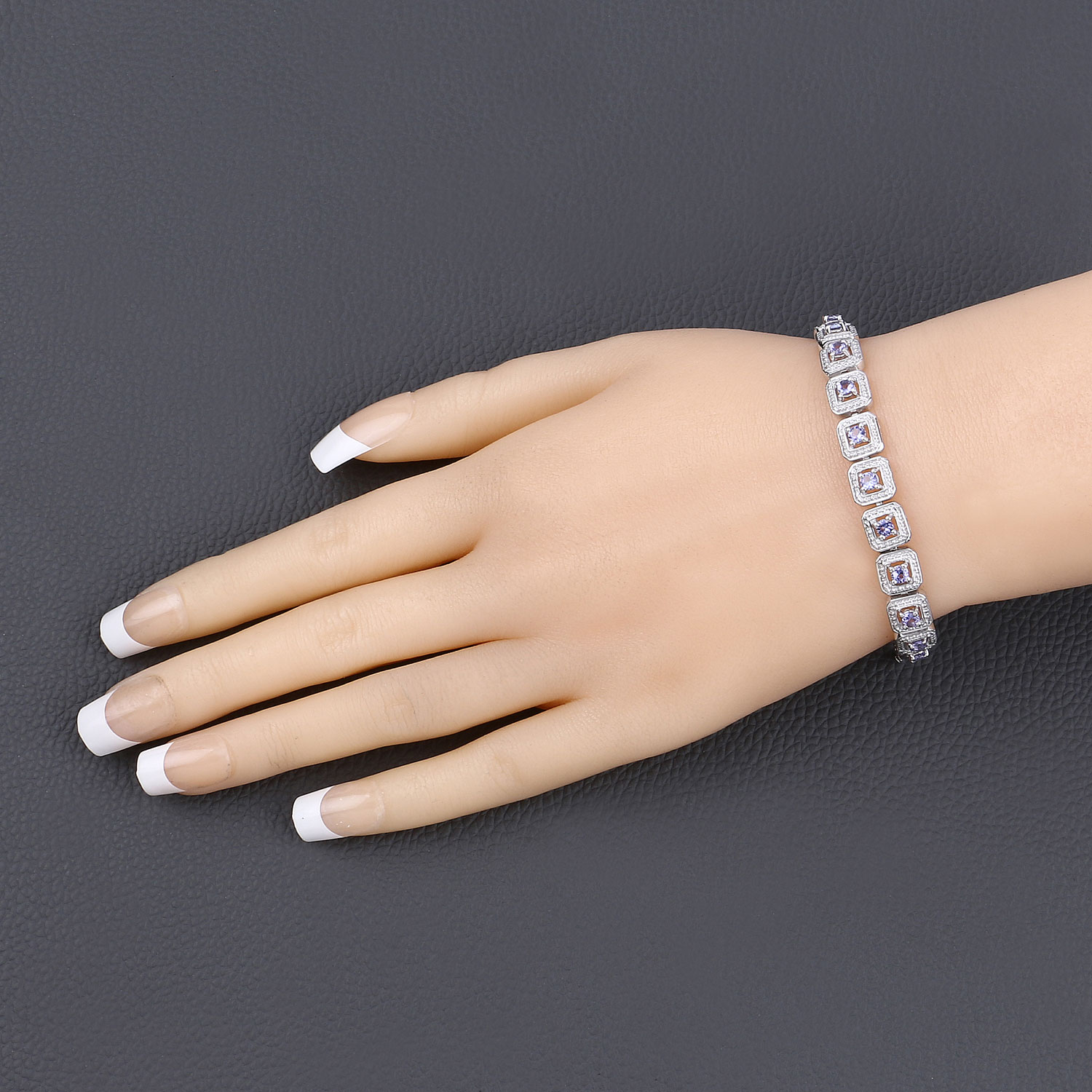 1.10 Carat Genuine Tanzanite .925 Sterling Silver Bracelet 1.10 C.T.W Sterling Silver - view 2