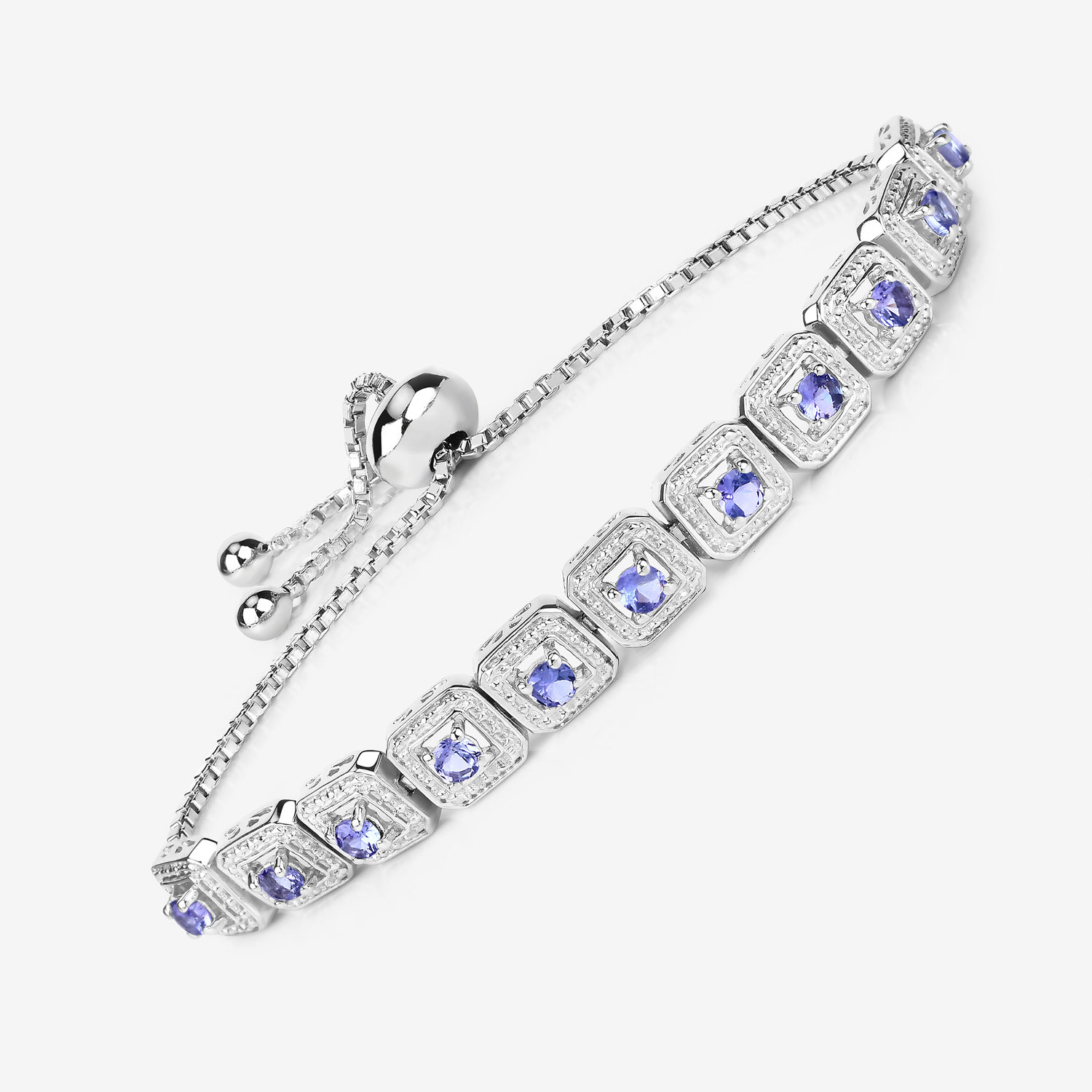 1.10 Carat Genuine Tanzanite .925 Sterling Silver Bracelet 1.10 C.T.W Sterling Silver - view 8