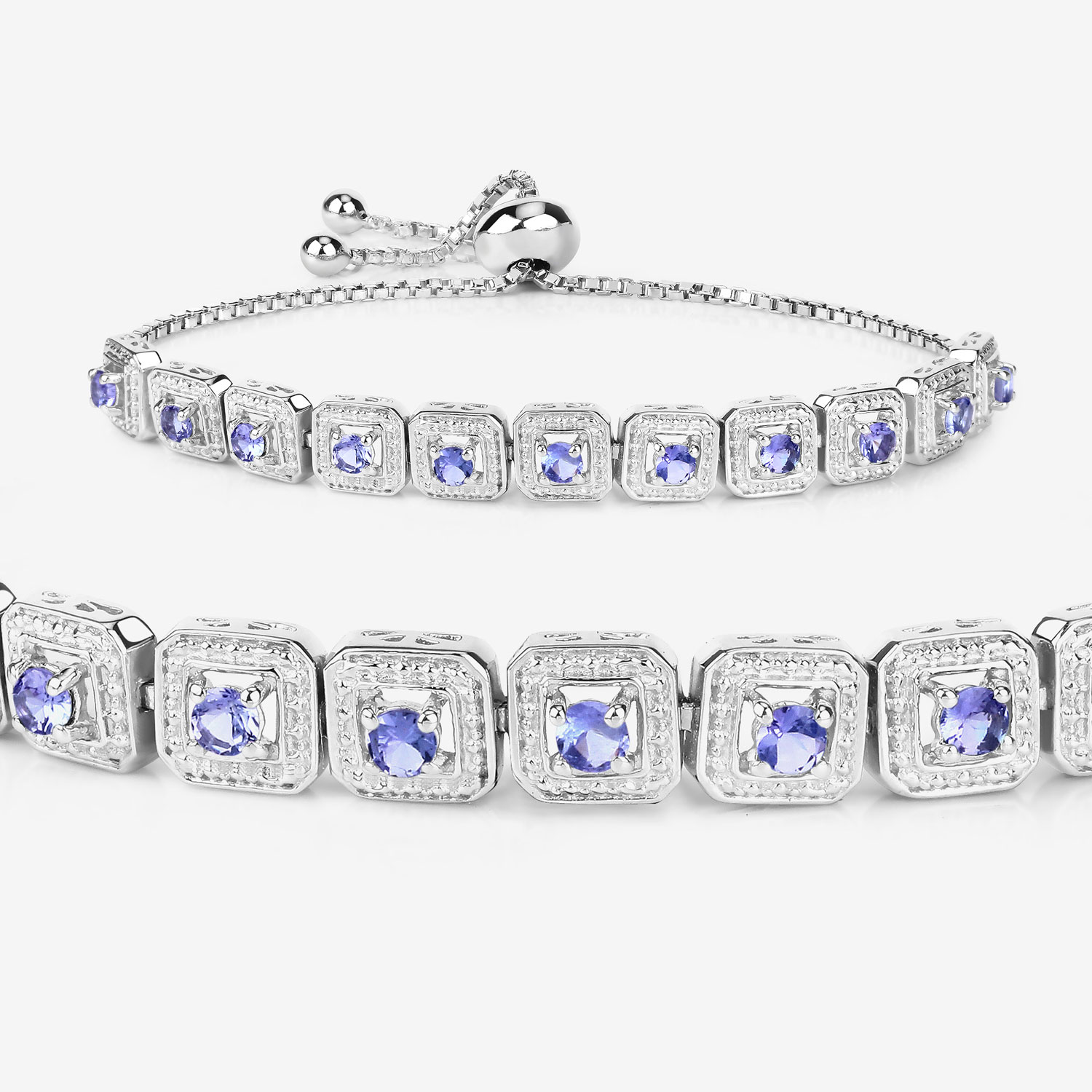 1.10 Carat Genuine Tanzanite .925 Sterling Silver Bracelet 1.10 C.T.W Sterling Silver - view 7