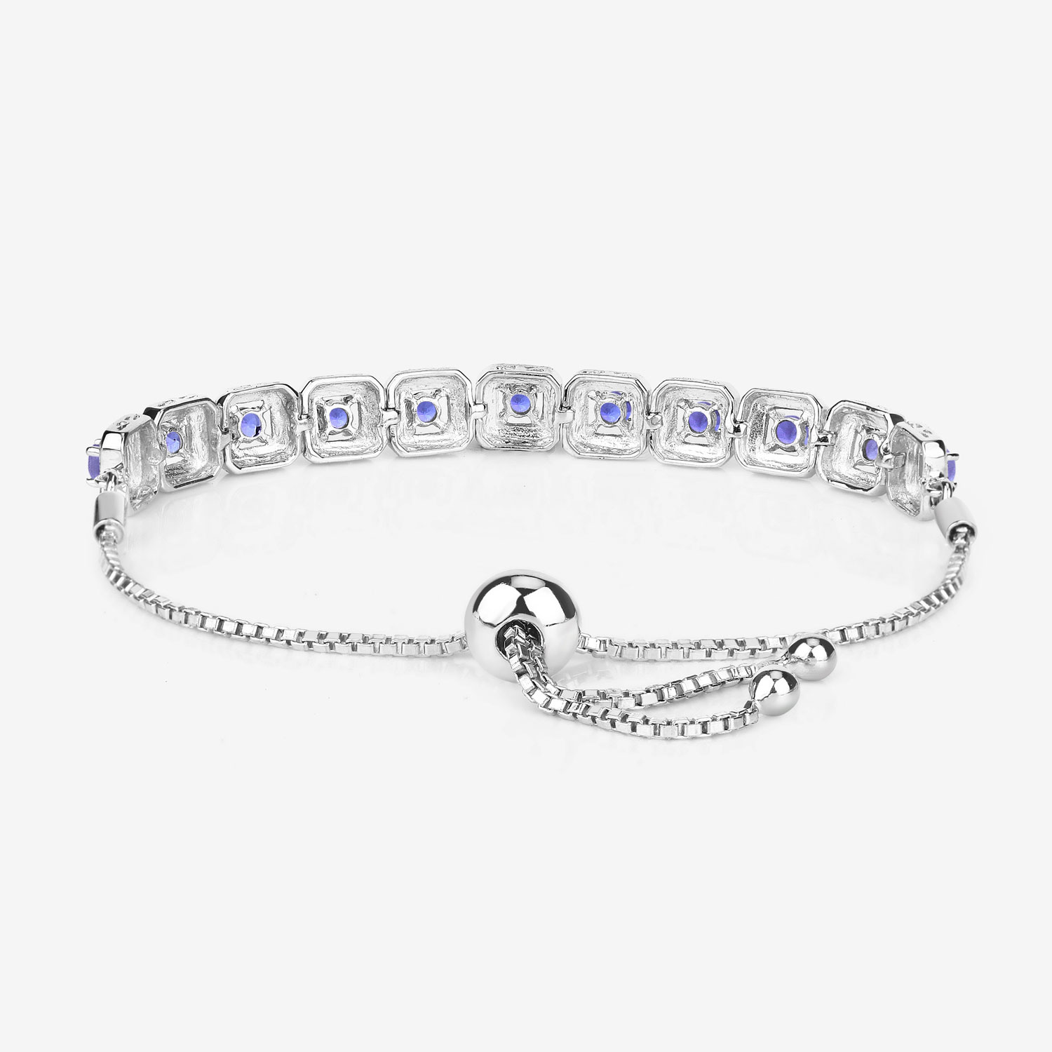 1.10 Carat Genuine Tanzanite .925 Sterling Silver Bracelet 1.10 C.T.W Sterling Silver - view 5