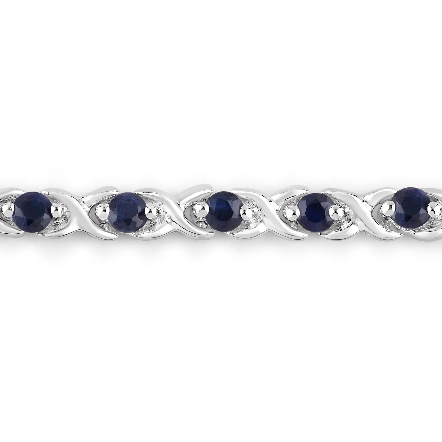0.88 Carat Genuine Blue Sapphire .925 Sterling Silver Bracelet 0.88 C.T.W Sterling Silver - view 5