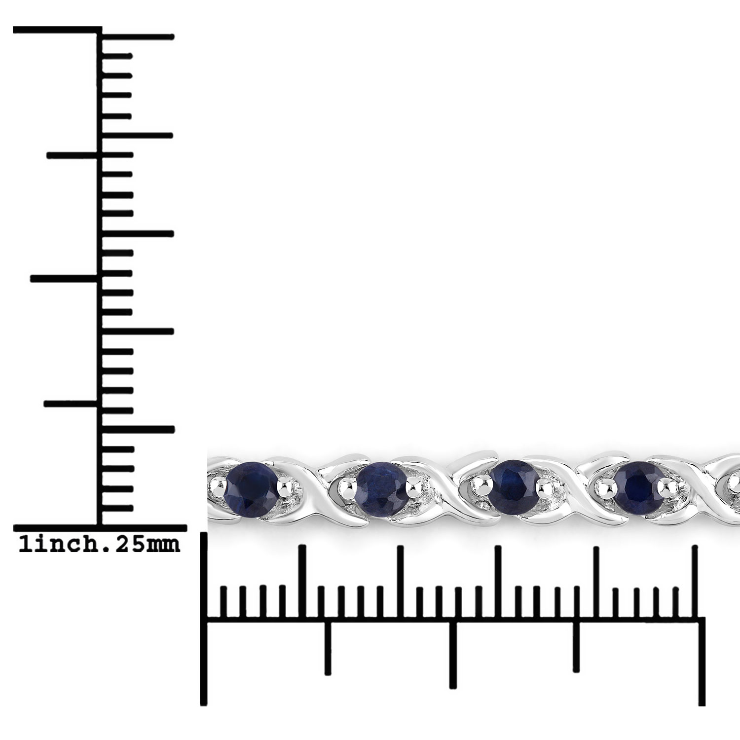 0.88 Carat Genuine Blue Sapphire .925 Sterling Silver Bracelet 0.88 C.T.W Sterling Silver - view 8